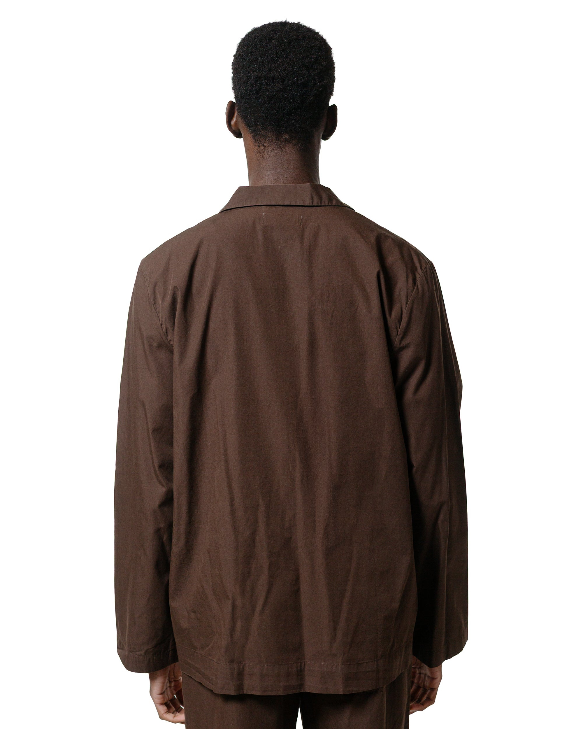 Tekla Poplin Pyjama Shirt Coffee - 3