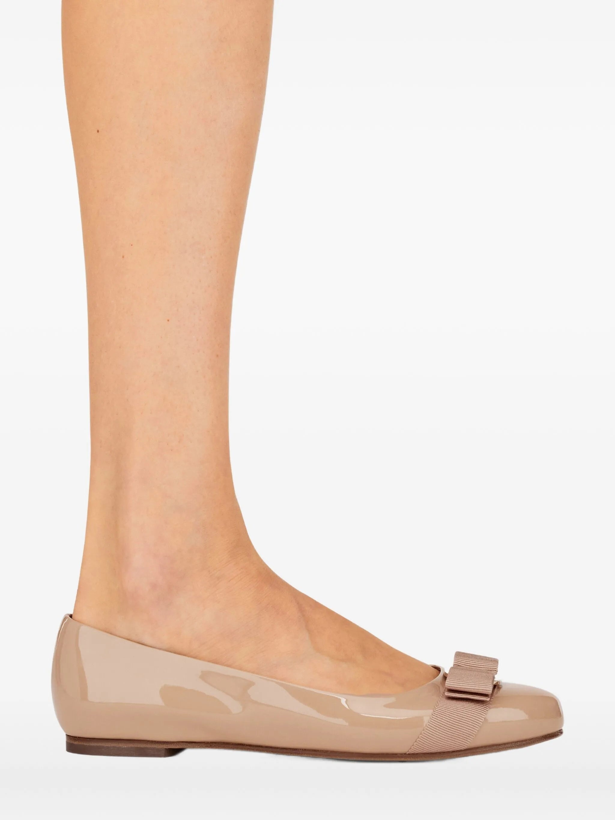 Ferragamo Varina Patent Bow-detail Ballet Flats - 4