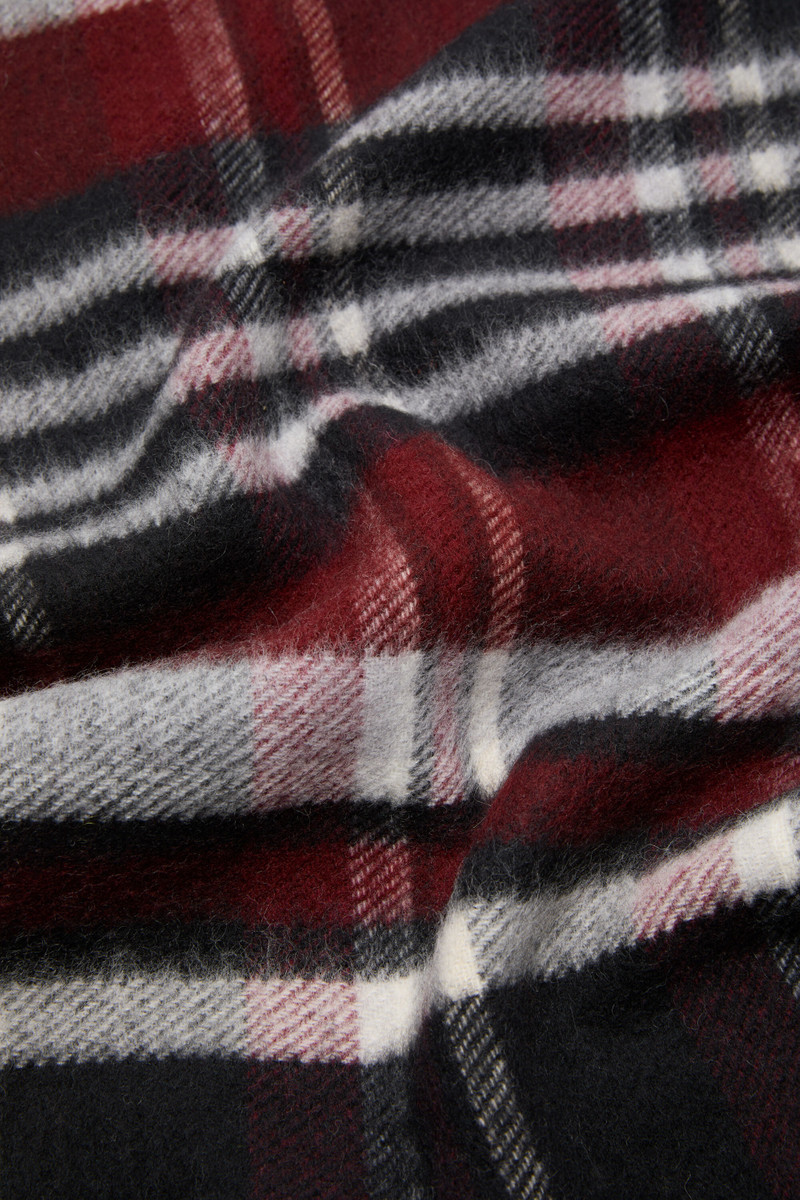 Logo scarf with fringe - Black/burgundy 4