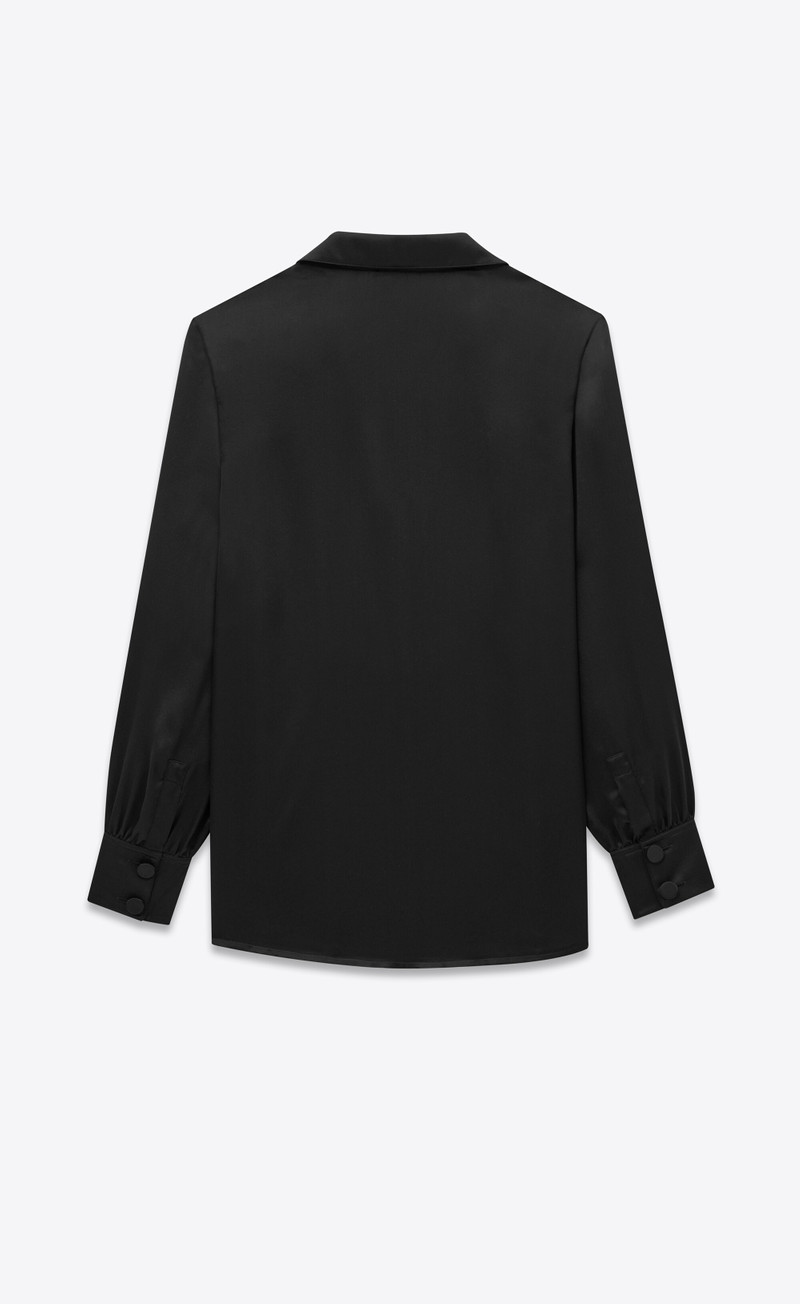 SAINT LAURENT pajama shirt in silk satin crepe outlook