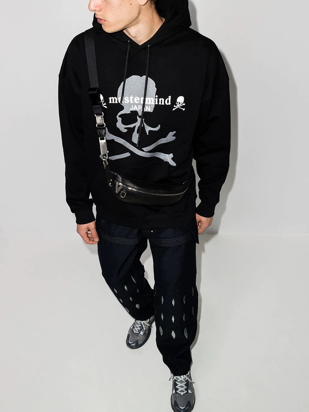 skull-print cotton hoodie - 5