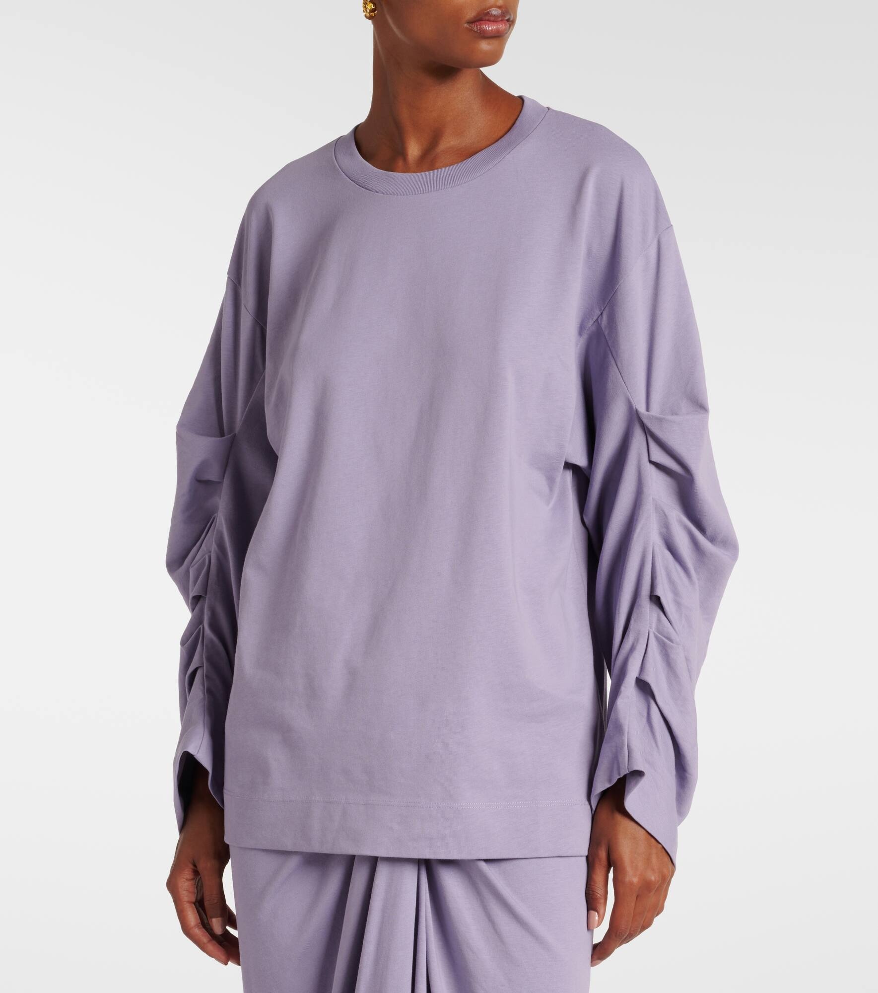 Ruched cotton jersey sweatshirt - 4