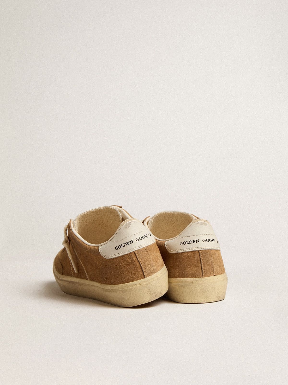 Women's Soul Star in camel-colored suede with white leather heel tab and tongue - 4