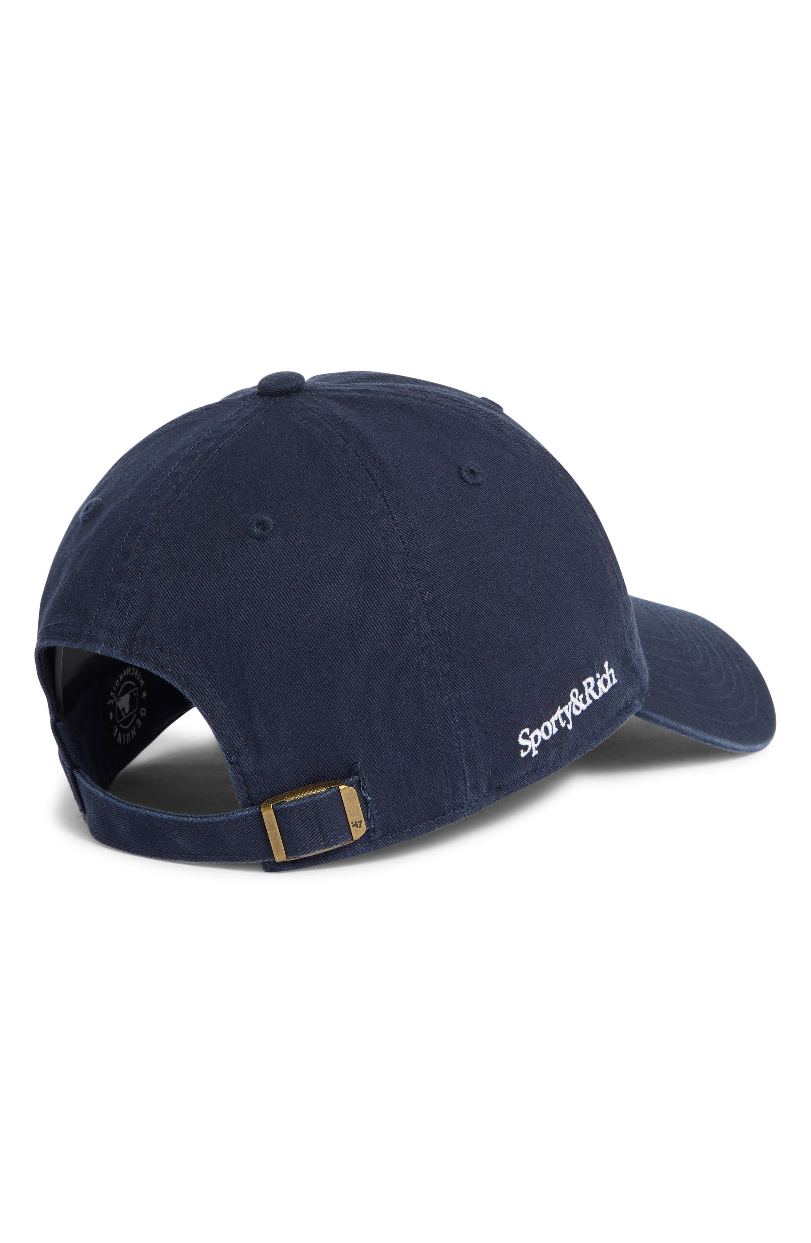 Sporty & Rich New York Yankees Wool Baseball Cap in Dark Navy at Nordstrom - 2