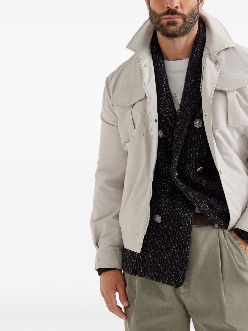 padded flap-pocket jacket - 3