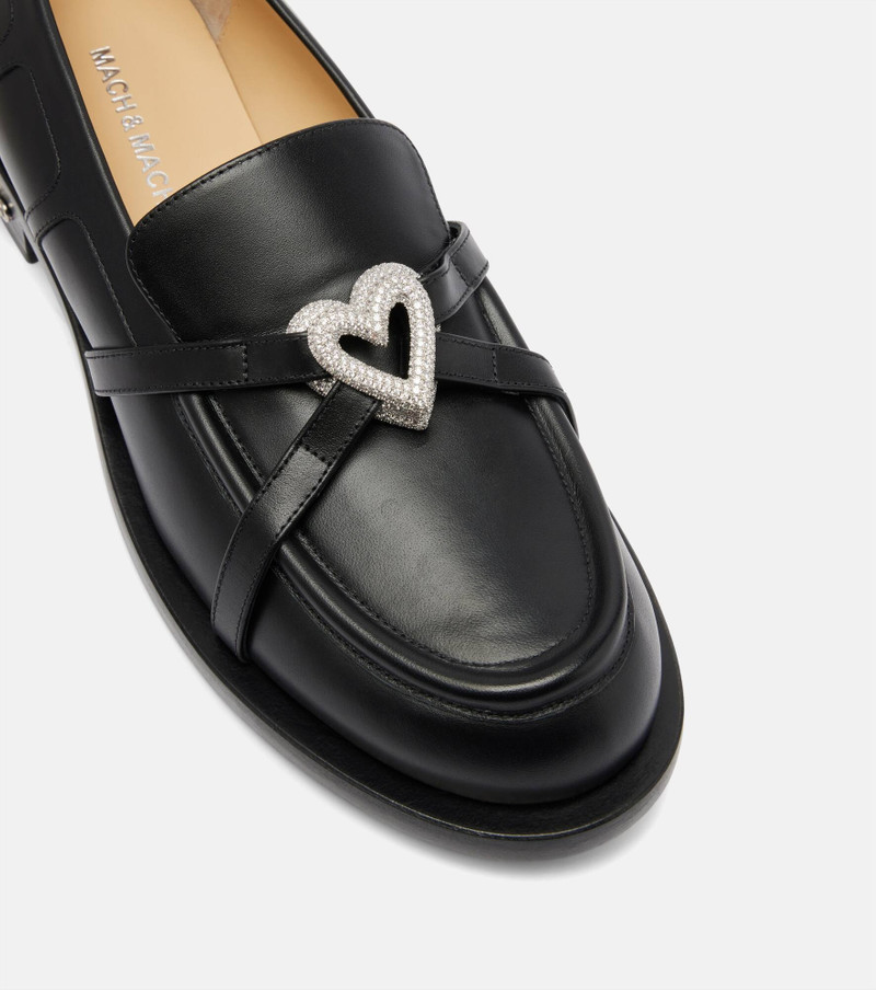 Double Heart leather loafers 5