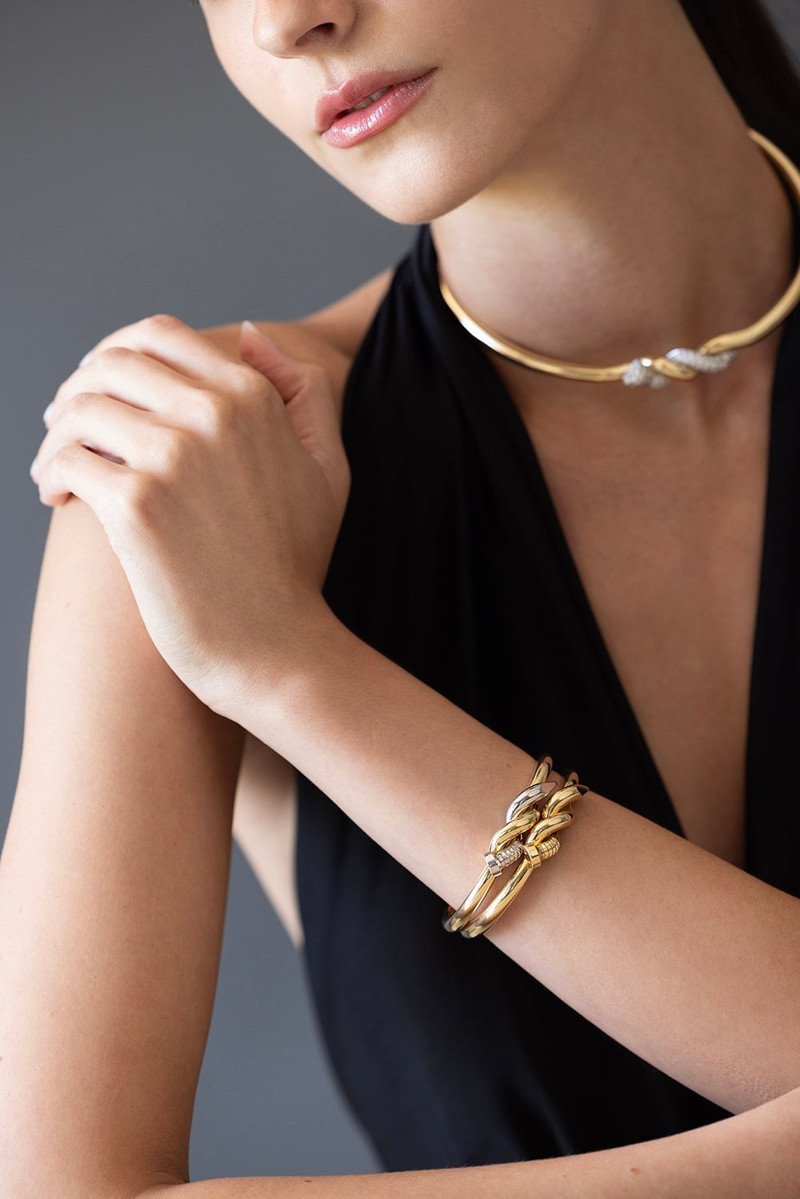 DAVID WEBB Polished Twist Nail Cuff outlook