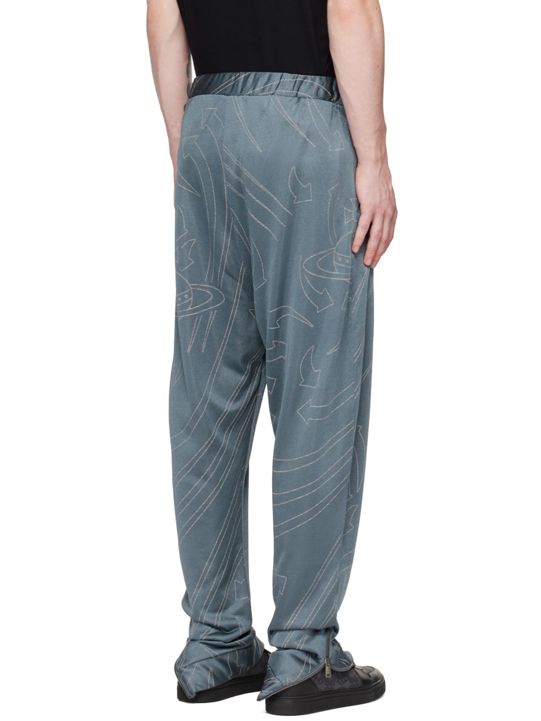 Gray Embroidered Track Pants - 3