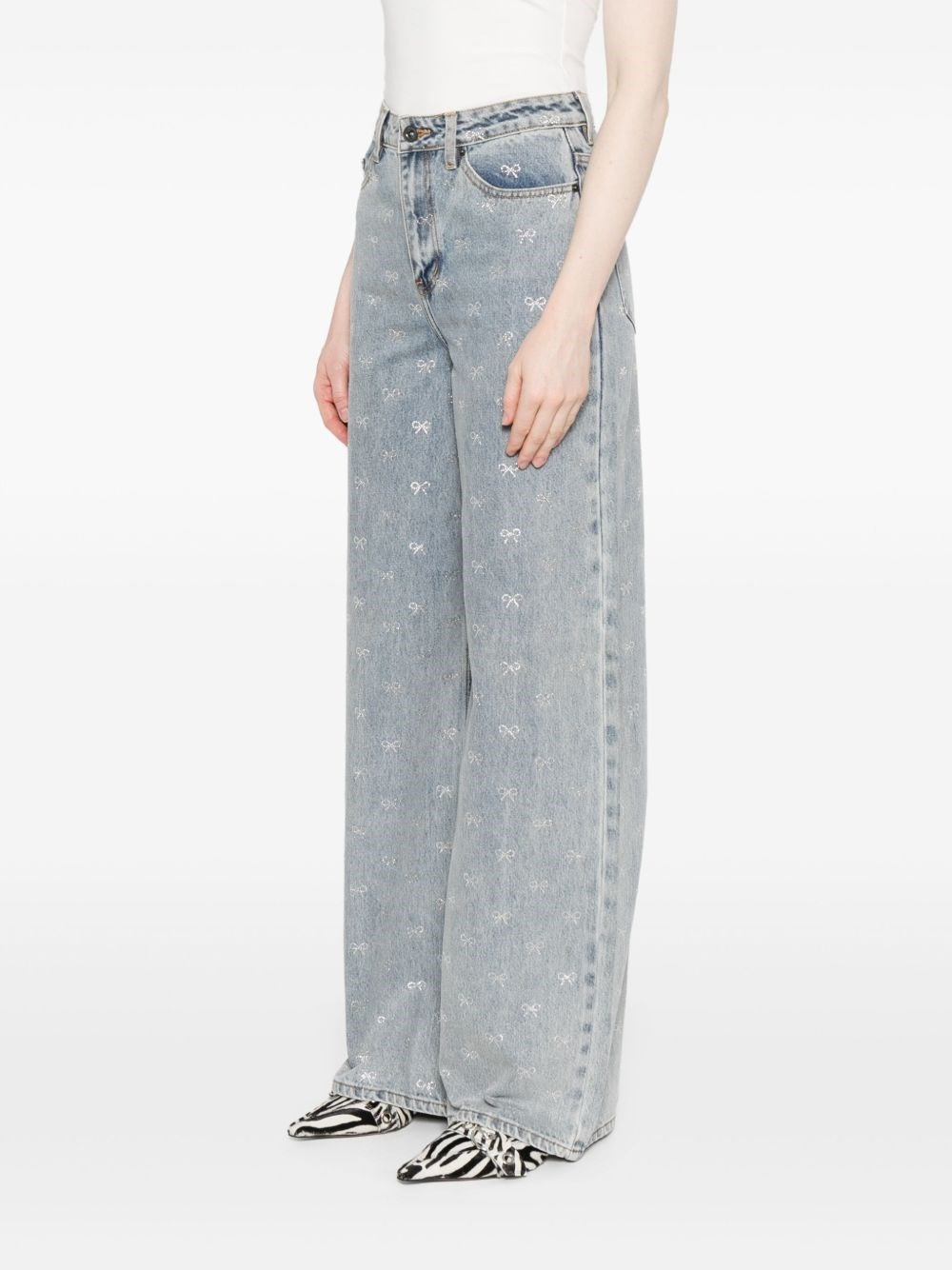 Crystal embellished denim jeasn - 4