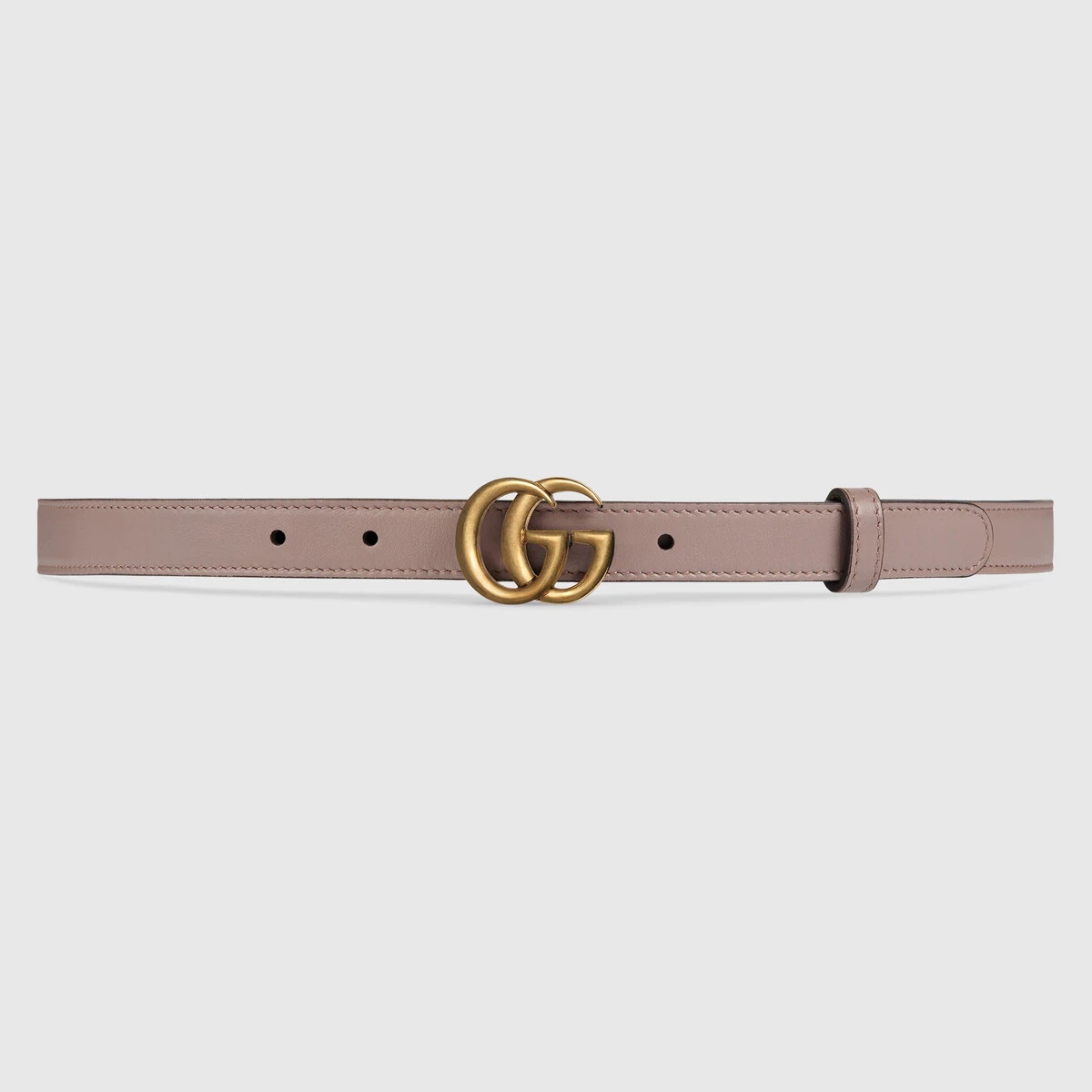 Leather belt with Double G buckle - 1