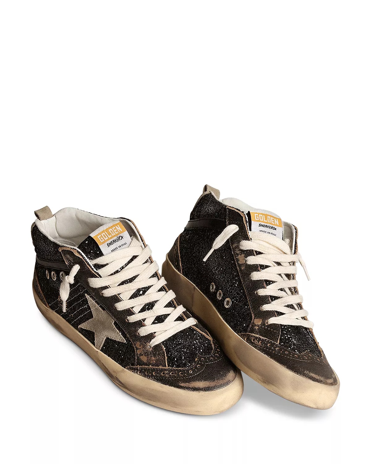 Women's Mid Star Glitter Lace Up Sneakers - 3