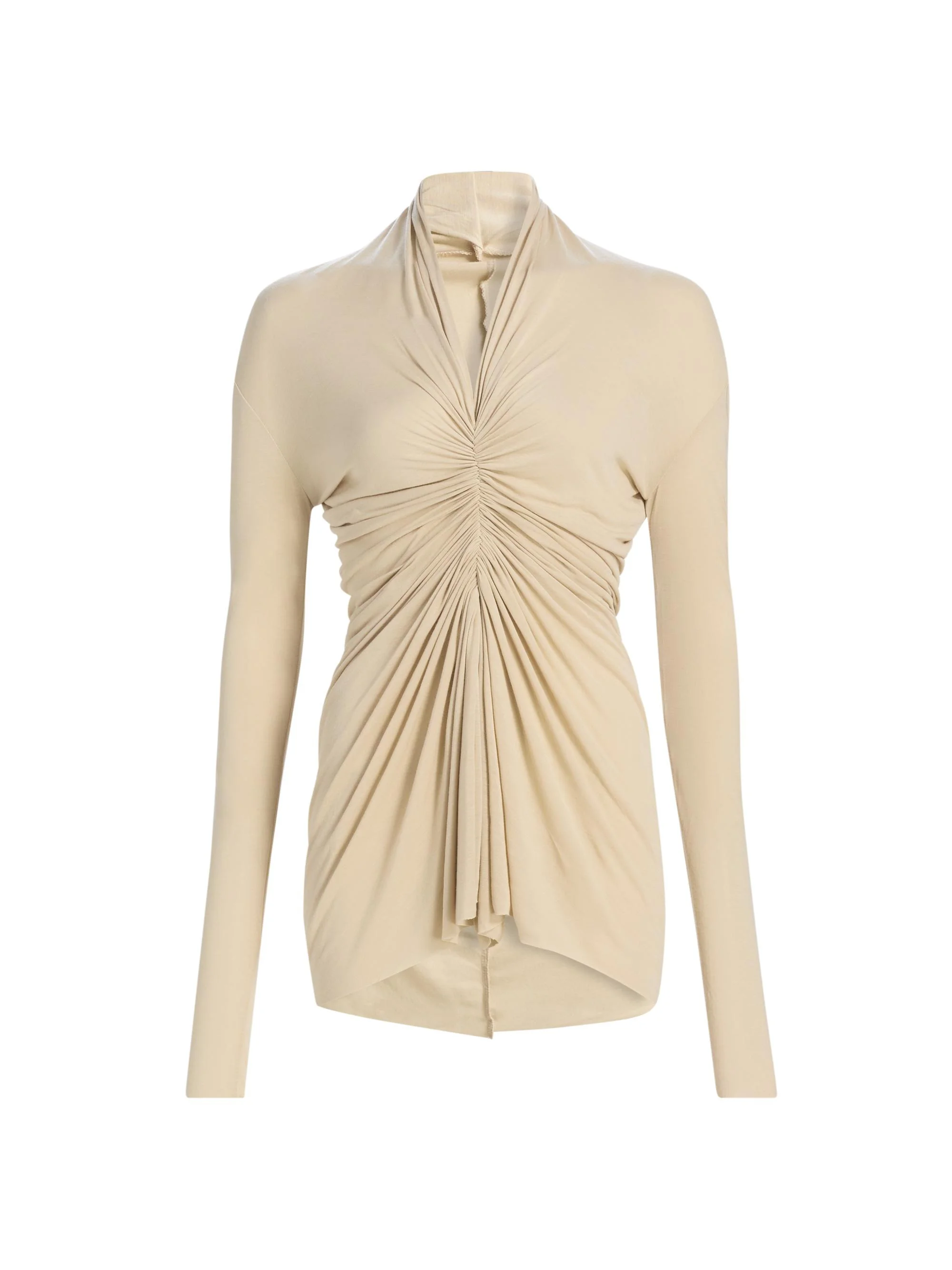 Women's Radiance Ruched Long-Sleeve Top - Sand - 1