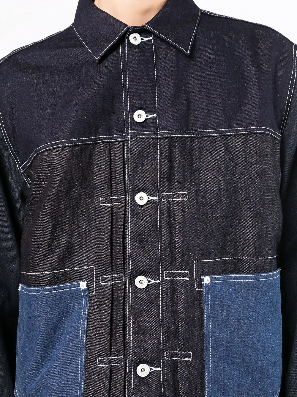 patchwork denim style jacket - 5