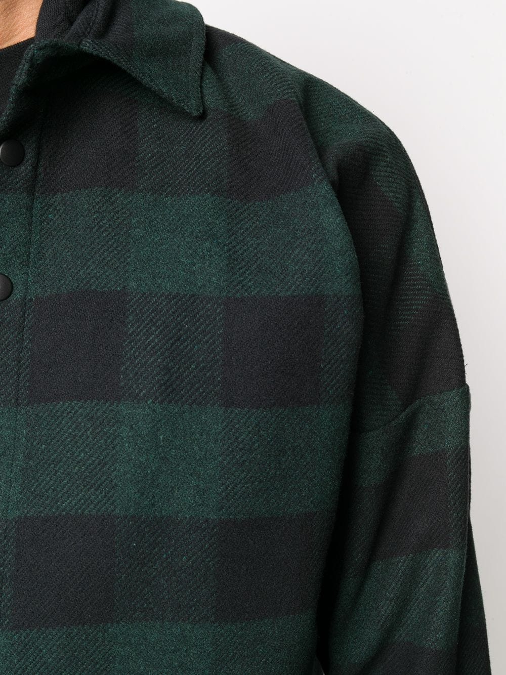 logo hooded plaid overshirt - 5