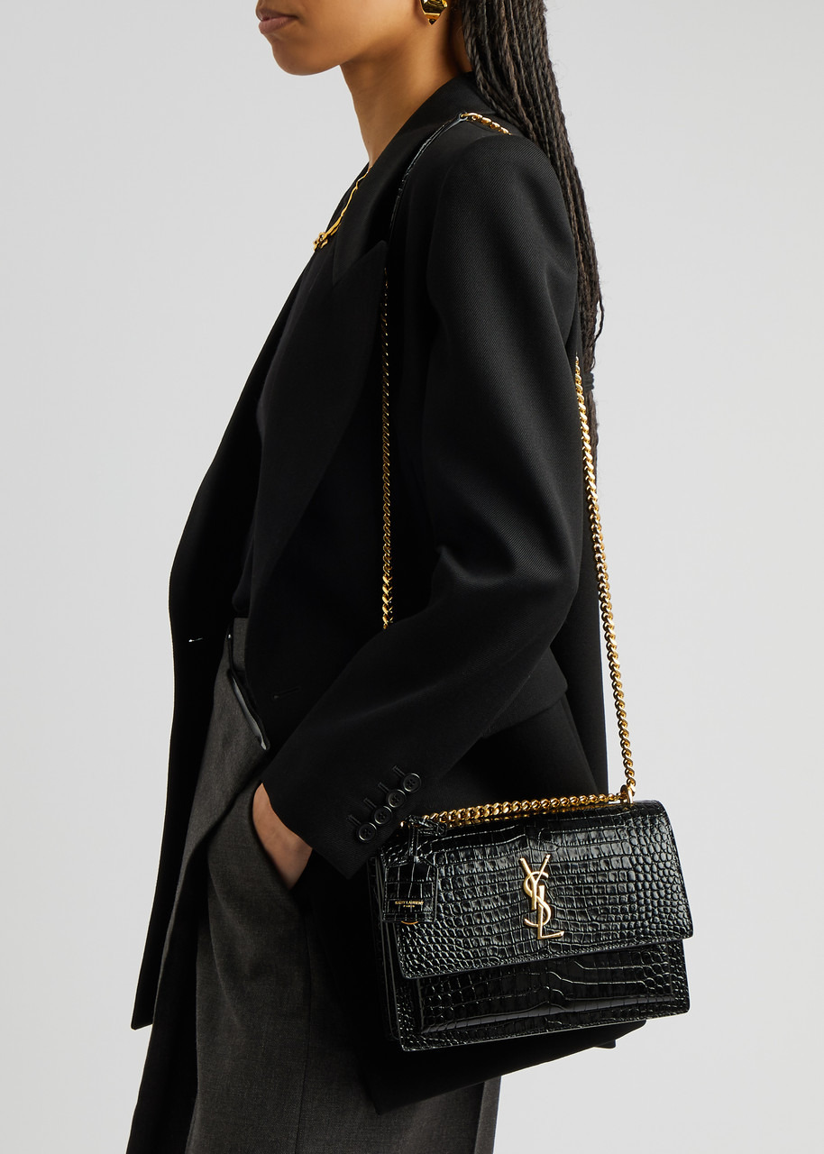 Sunset crocodile-effect shoulder bag - 5