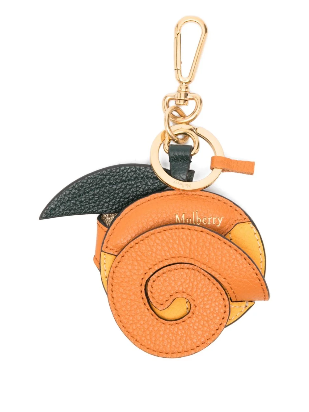 Peeling Orange leaf-charm keyring - 1
