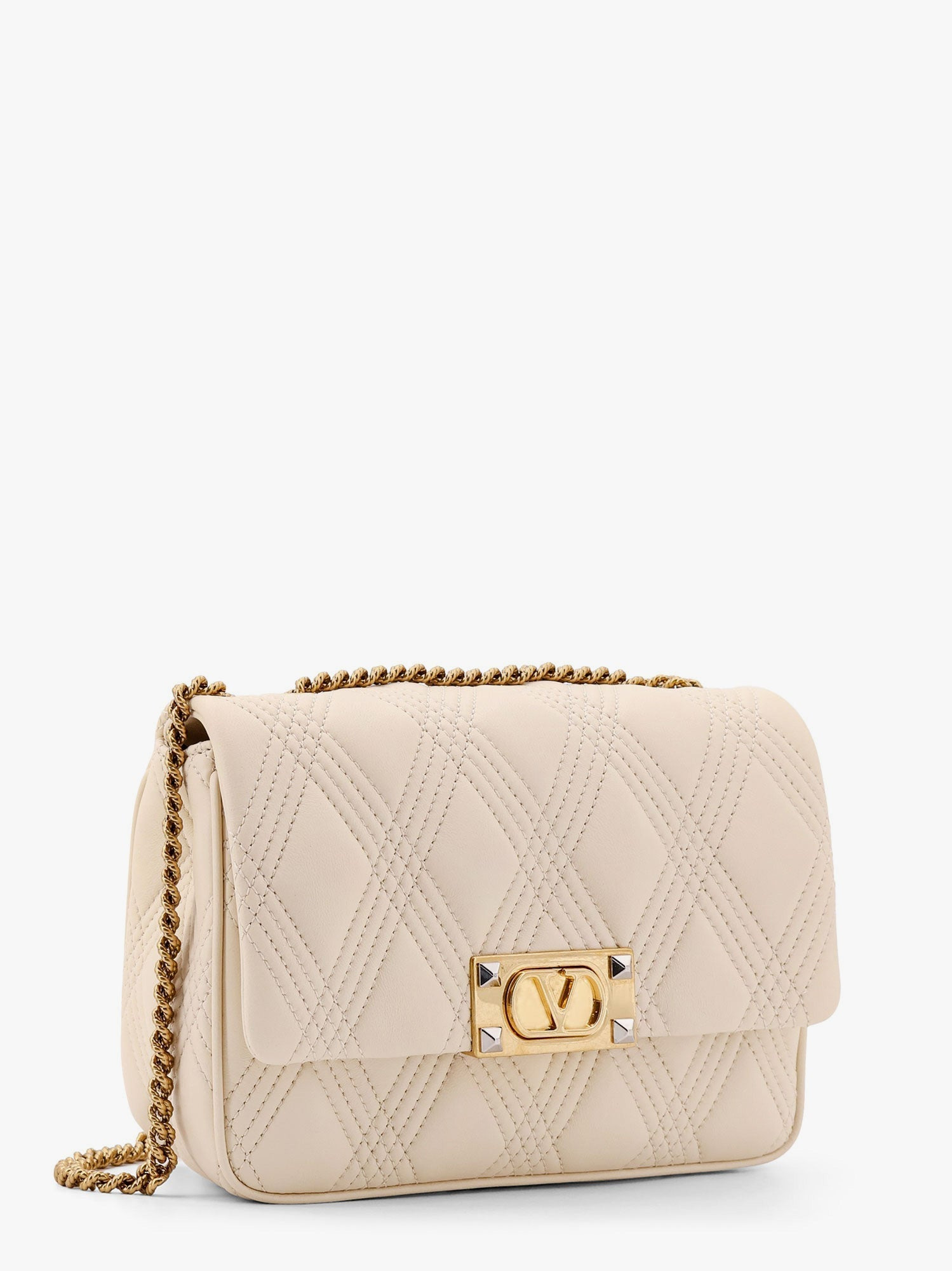 Valentino Garavani Valentino Garavani Quiltie 67 Leather Medium Shoulder Bag With Chain - 3