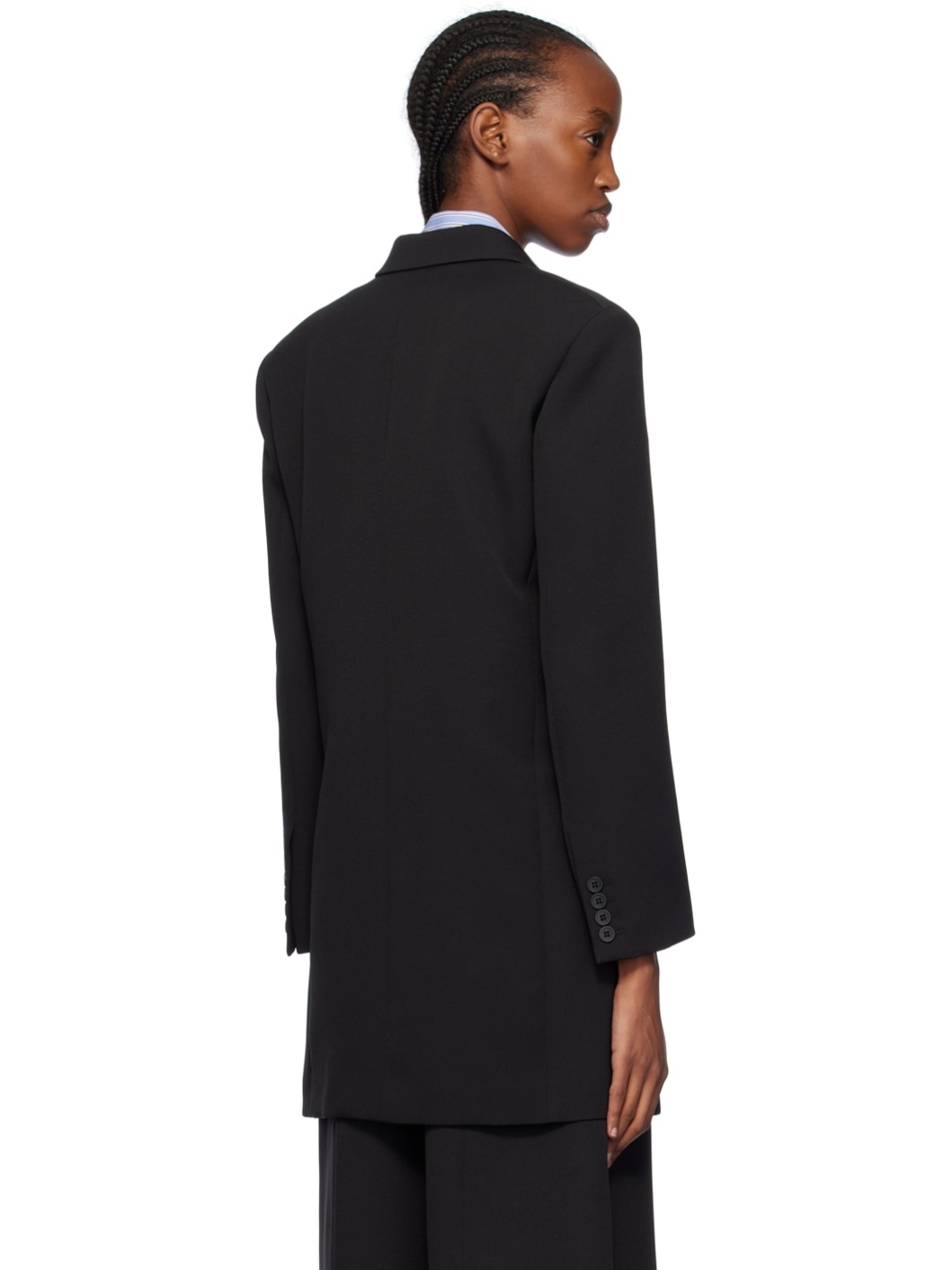 Black Double-Breasted Blazer - 3