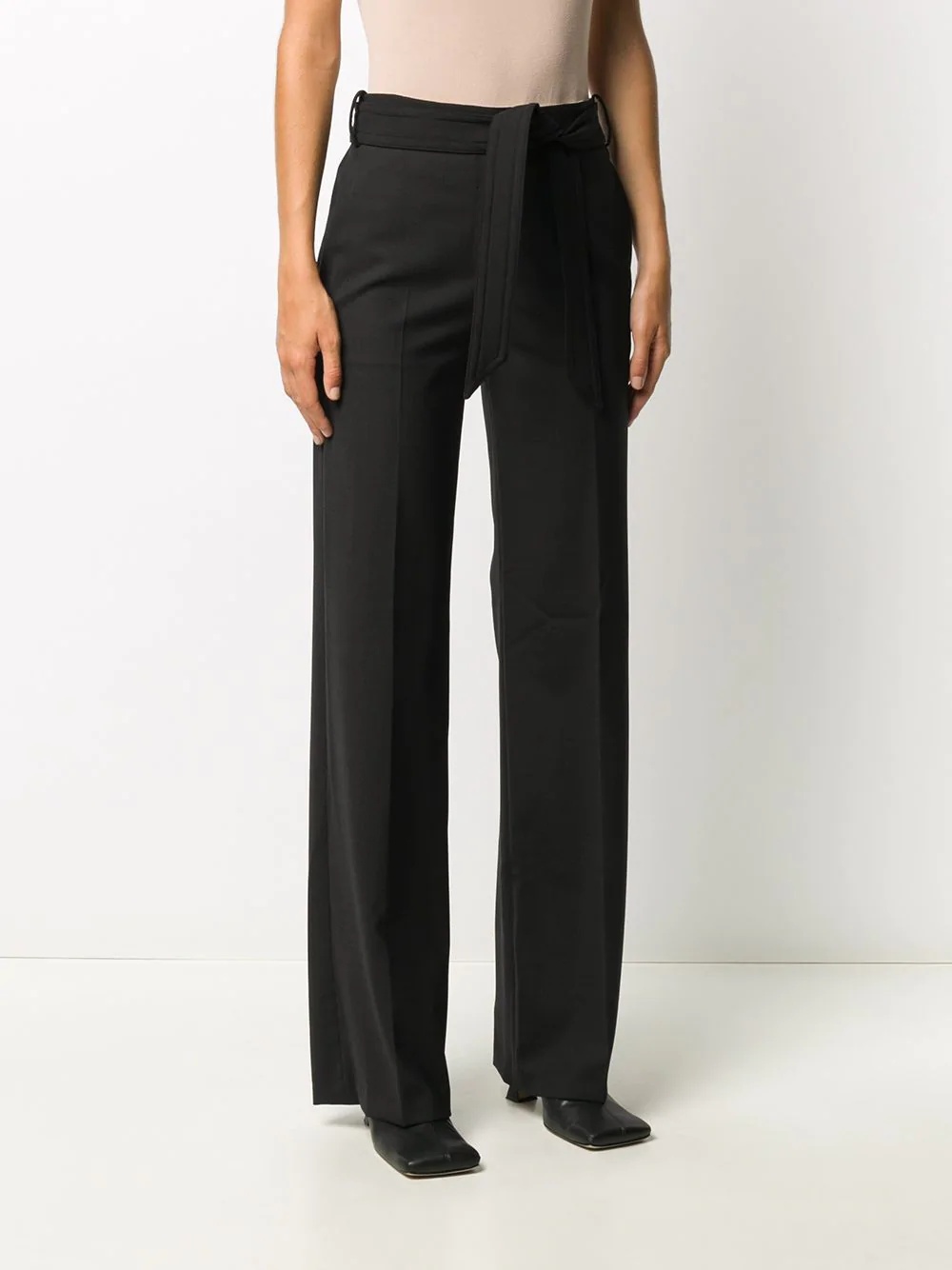 belted-waist flared trousers - 3