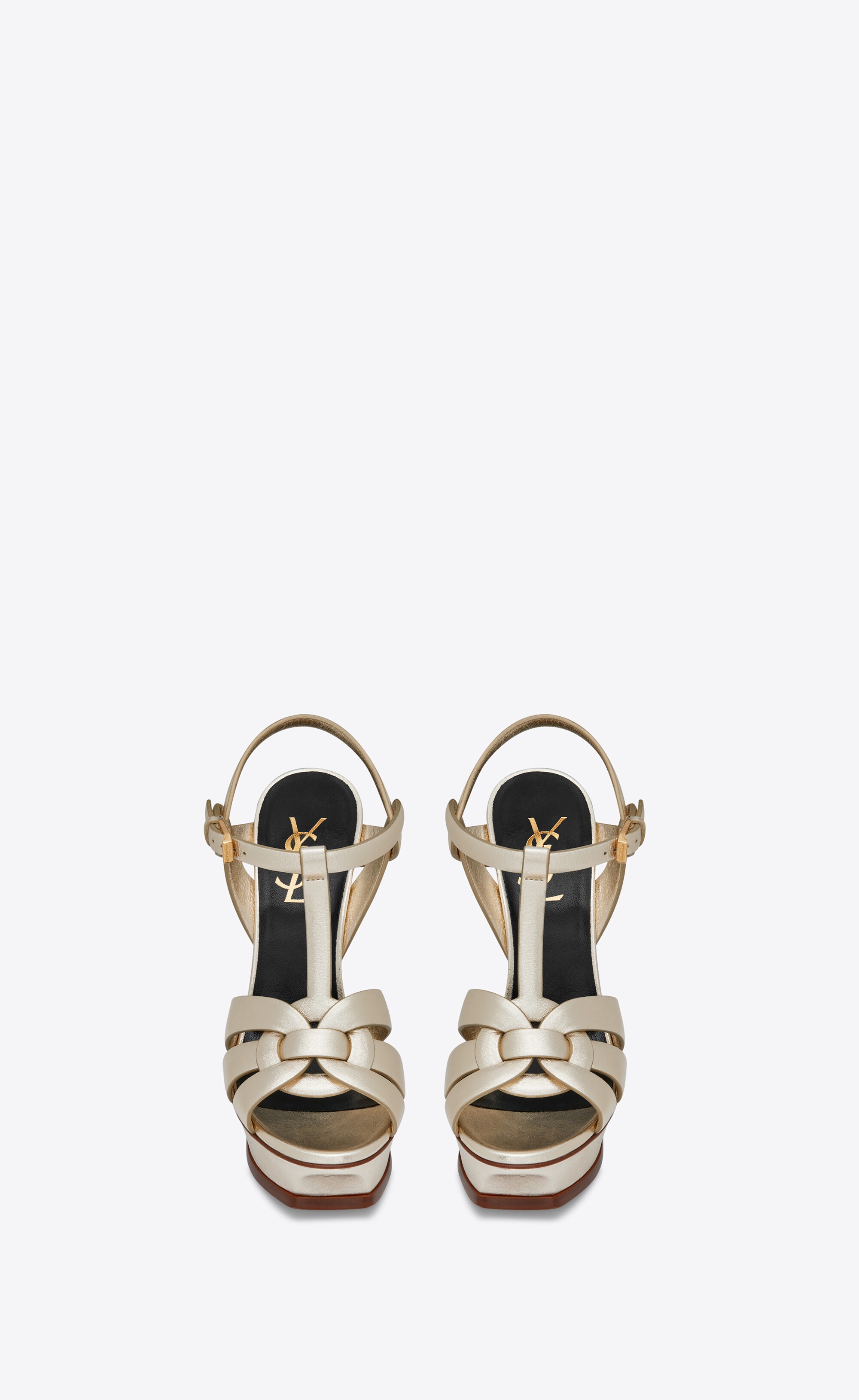 tribute sandals in metallic leather - 2