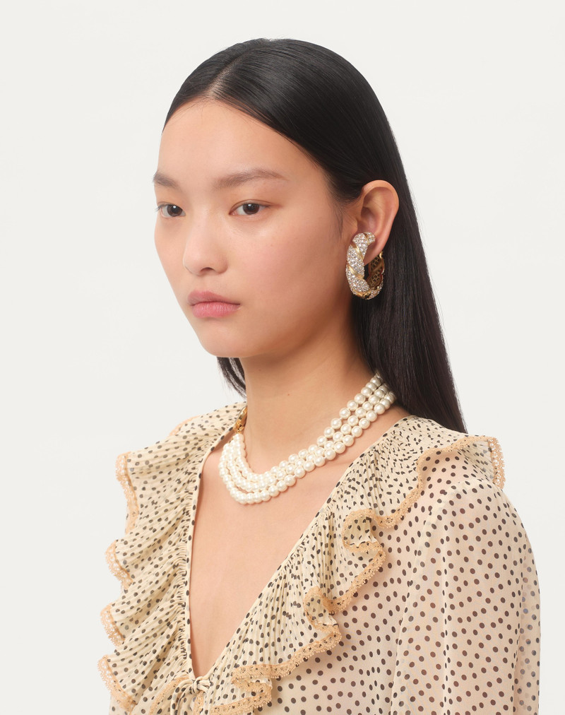 Valentino MONO PAS PLUS EARRING IN METAL AND SWAROVSKI® CRYSTALS outlook