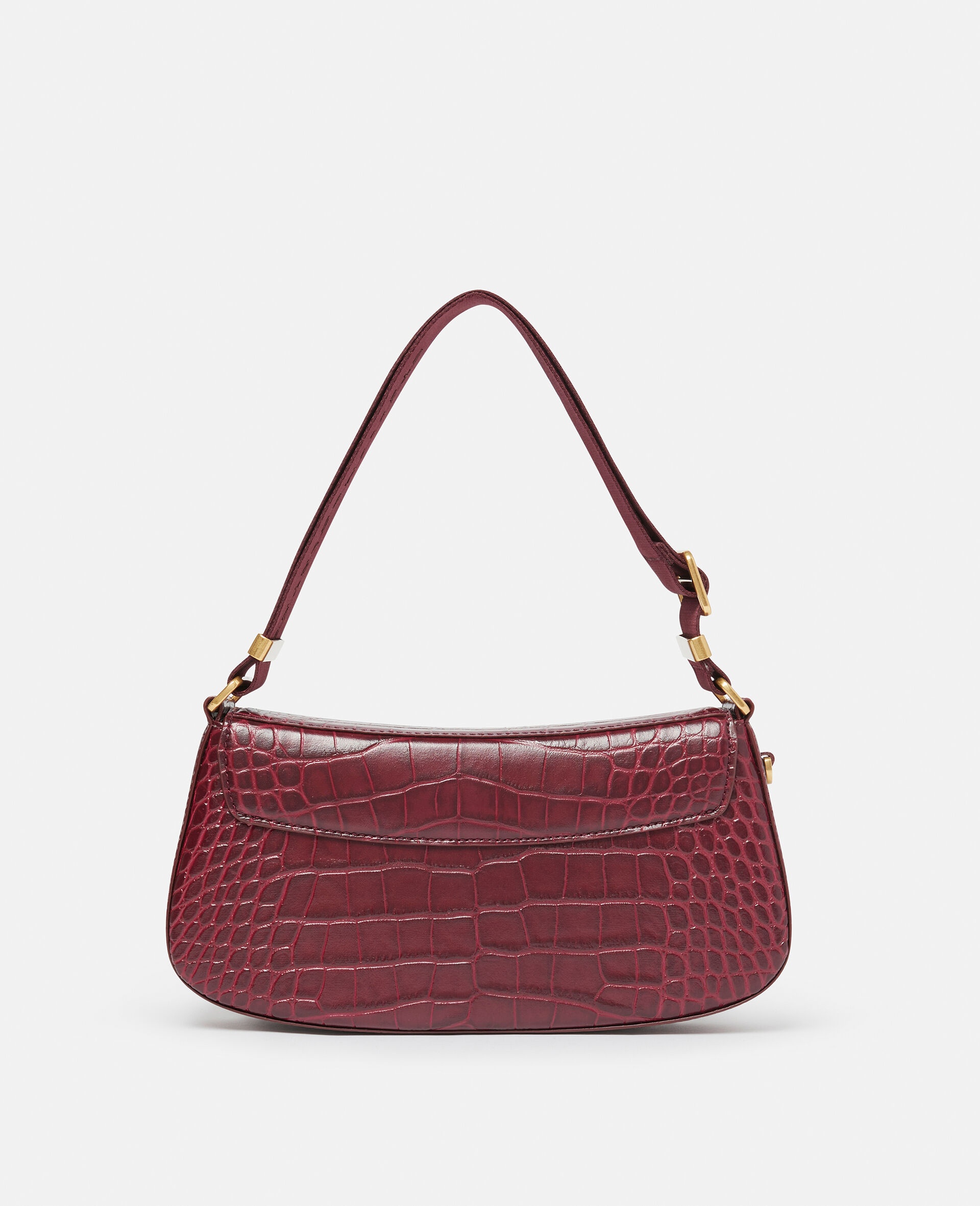 S-Wave Croc-Effect Embossed Shoulder Bag - 4