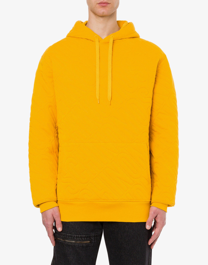 Moschino ALL-OVER QUILTED LOGO HOODIE outlook