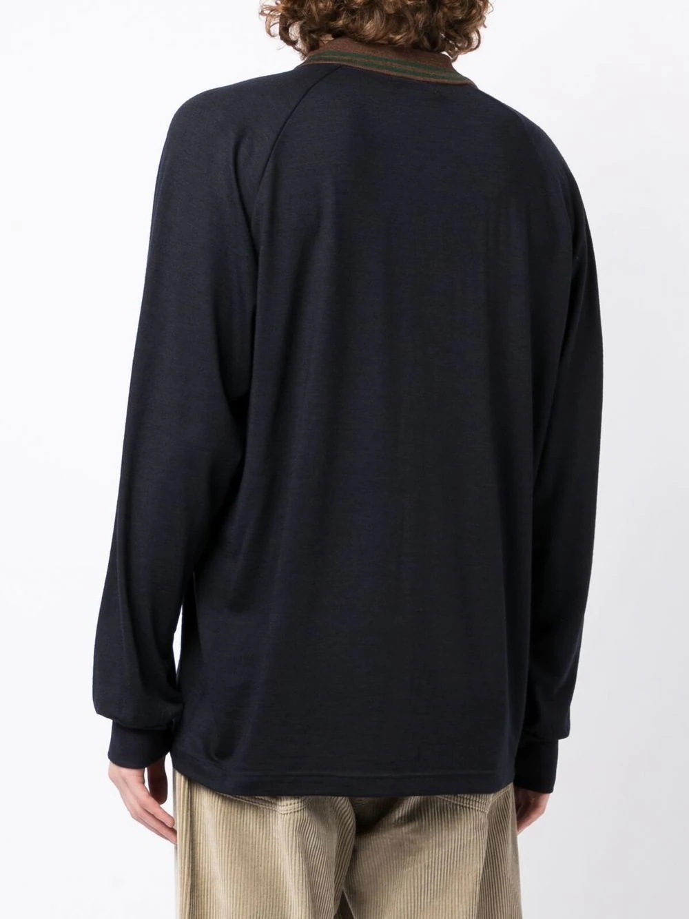 contrasting-collar detail sweatshirt - 4