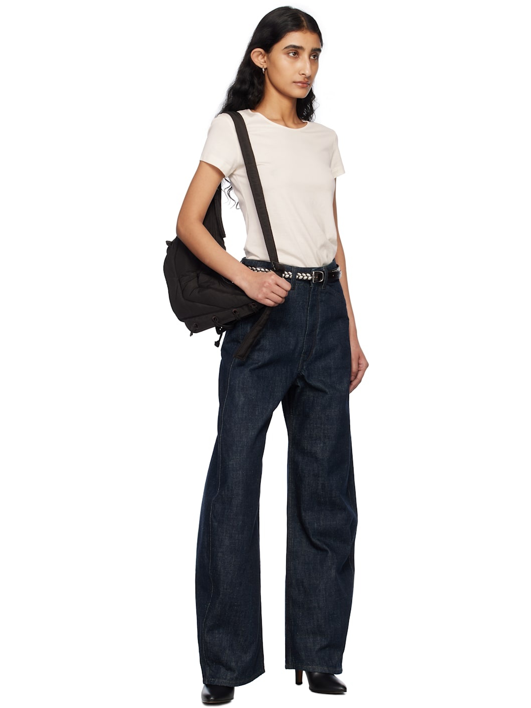 Blue High Waisted Curved Jeans - 5