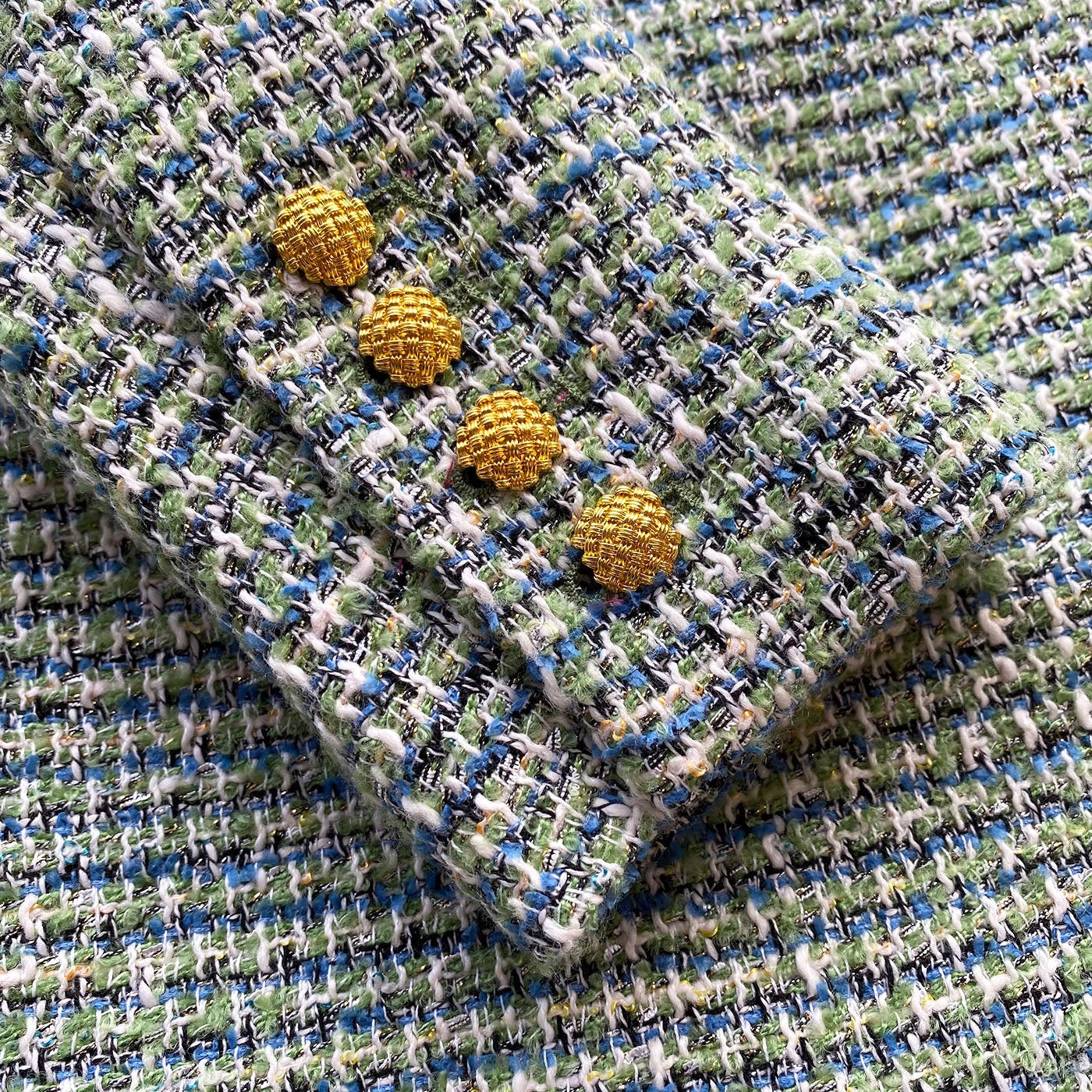 Green Bouclé Oversized Blazer - 5