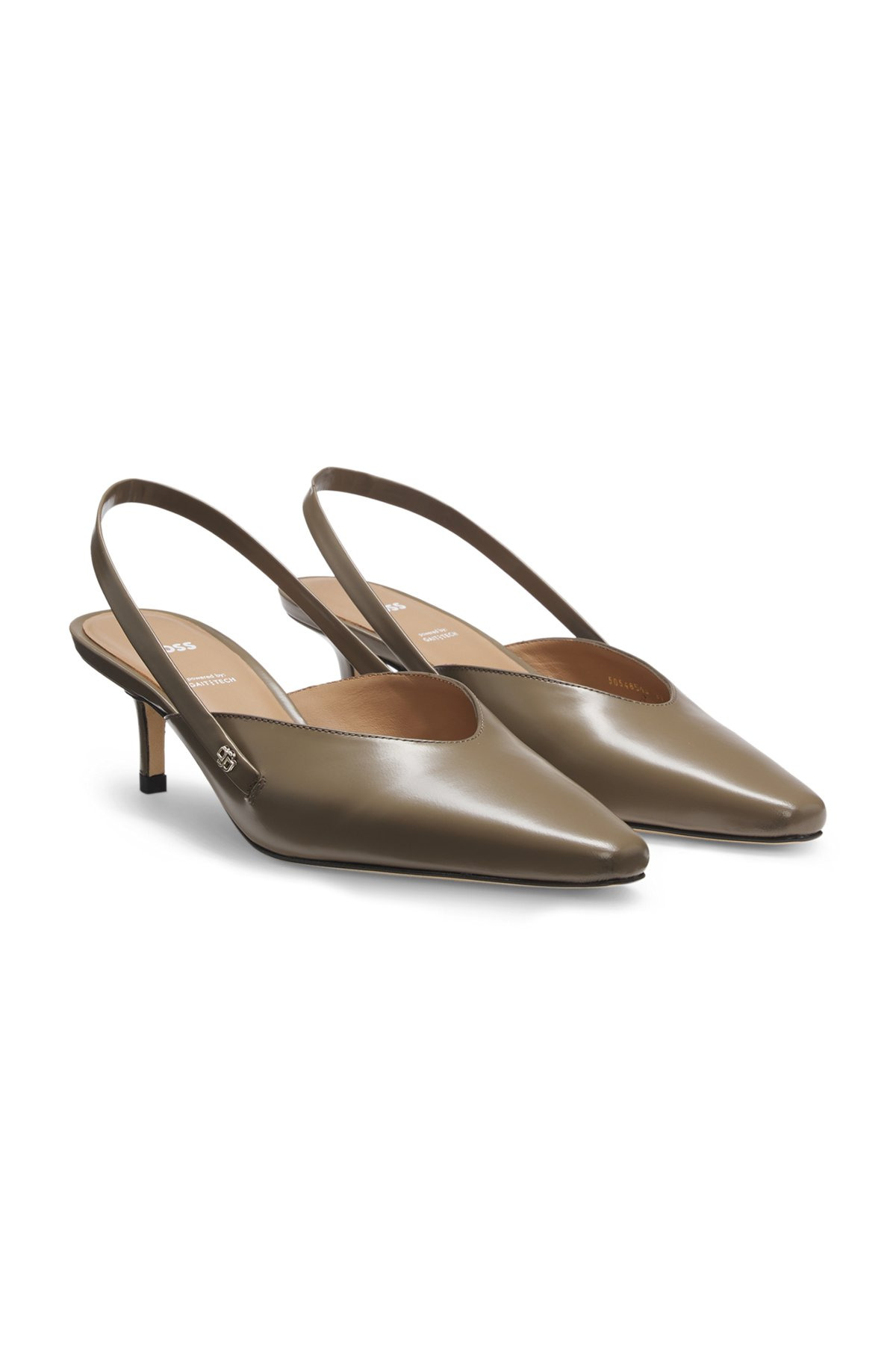 SLINGBACK PUMPS IN POLISHED LEATHER - 2