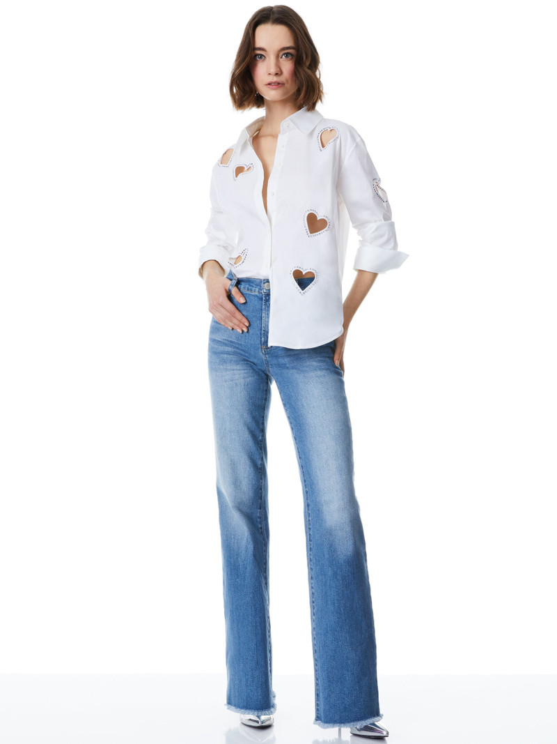 FINELY HEART EMBELLISHED BUTTON DOWN 4