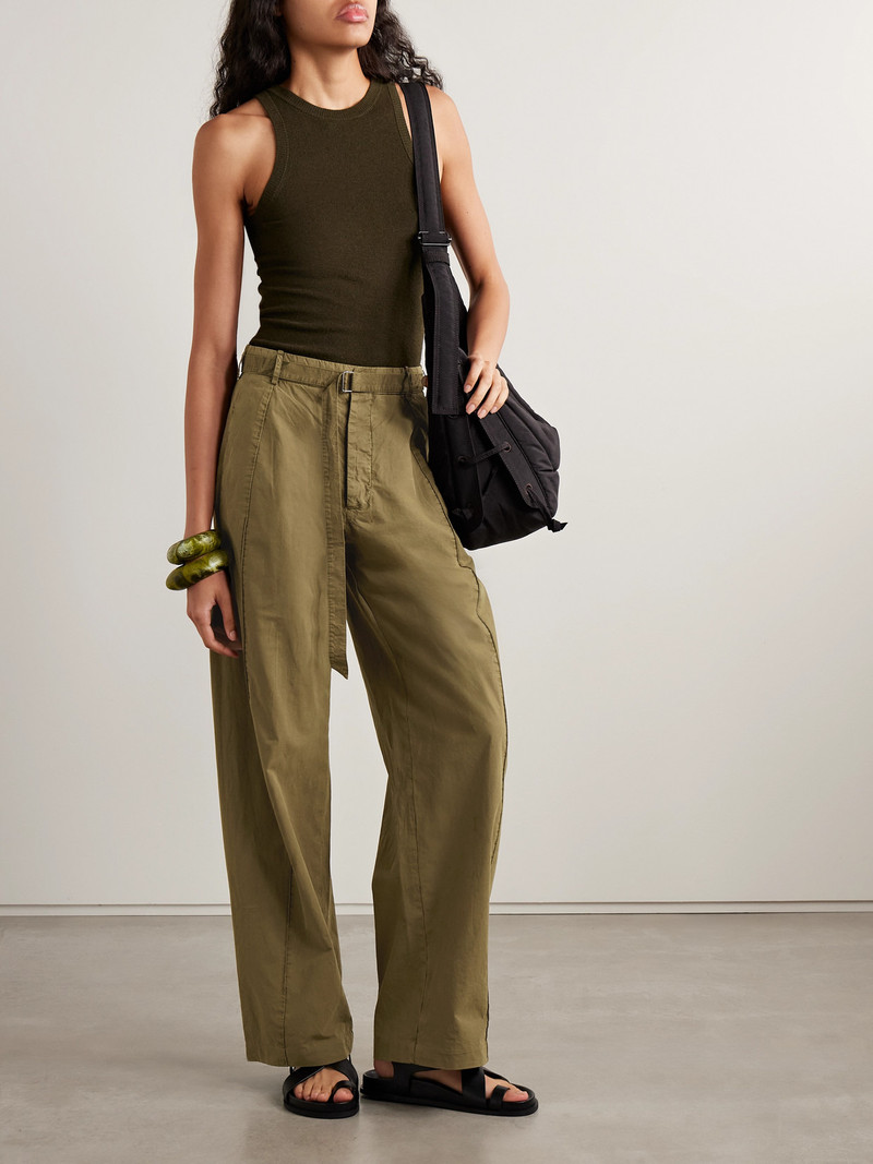 CO Belted Paneled Cotton Wide-leg Pants outlook