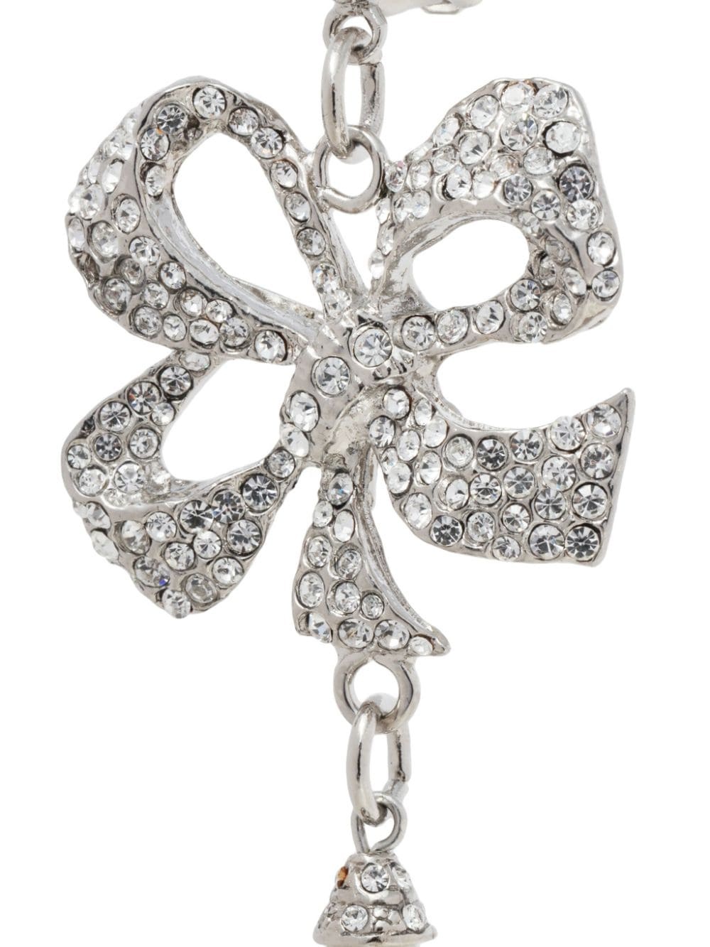 crystal-embellished clip-on drop earrings - 4