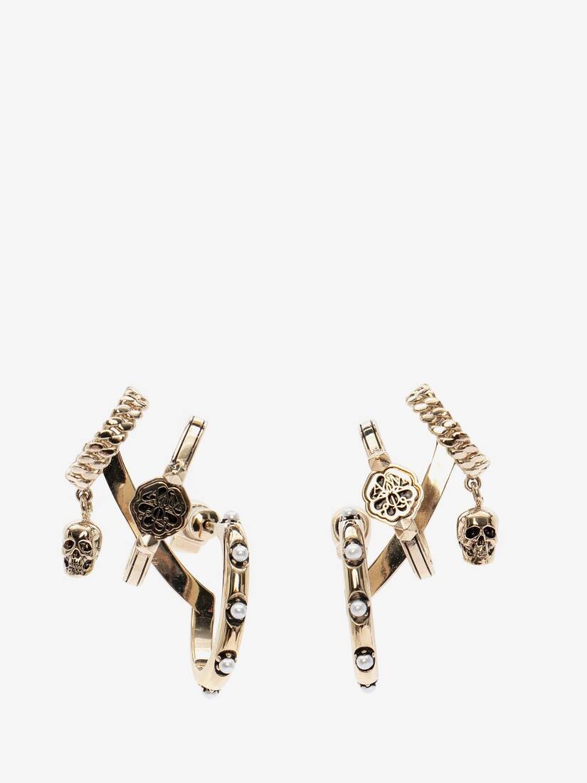 Multi Hoop Earrings in Pale Gold - 1