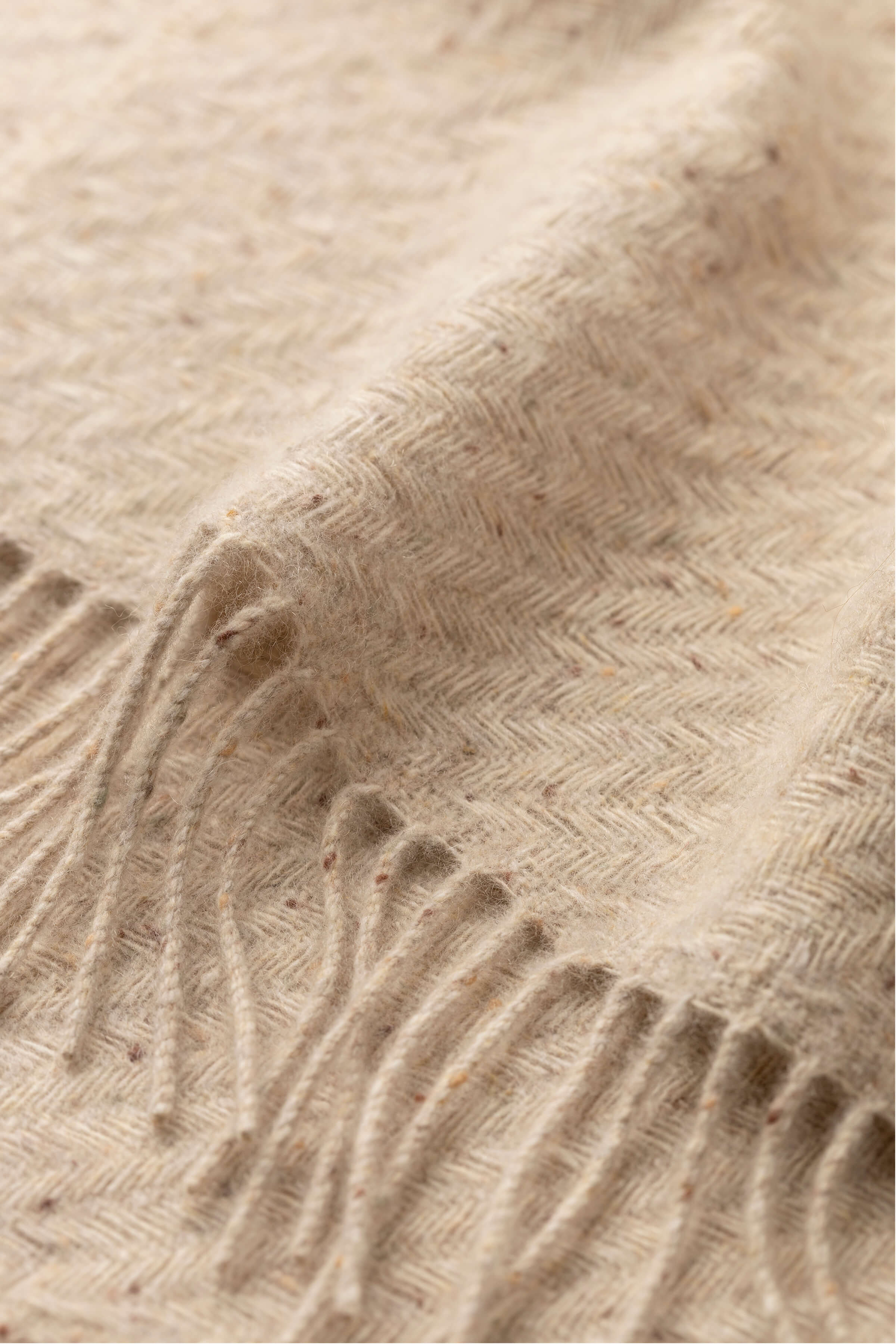 Lofty Twill Cream Cashmere Scarf - 2