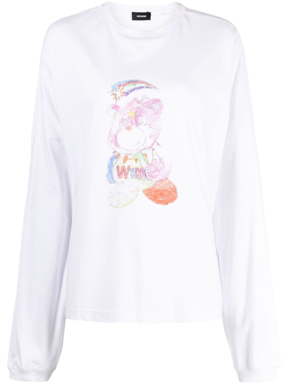 bear-print cotton sweatshirt - 1