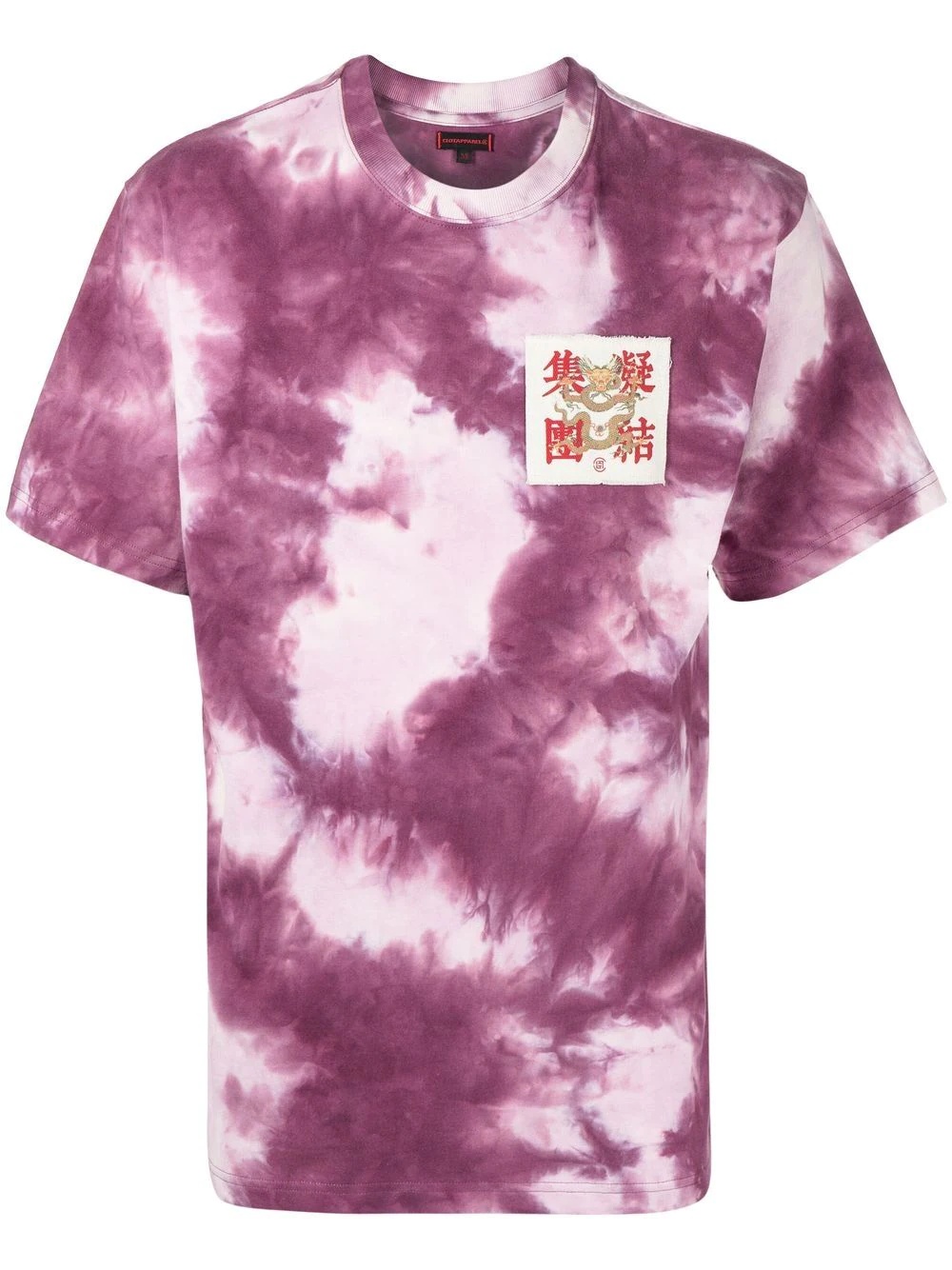 dragon-patch tie-dye T-shirt - 1