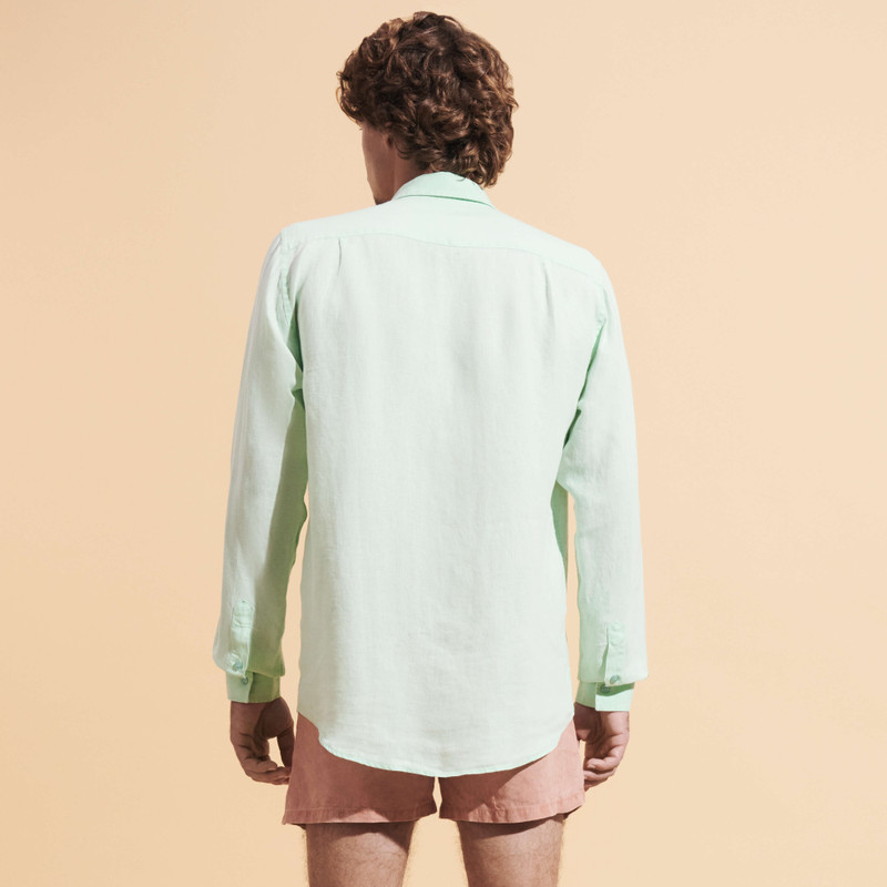 Men Linen Shirt Mineral Dye 4