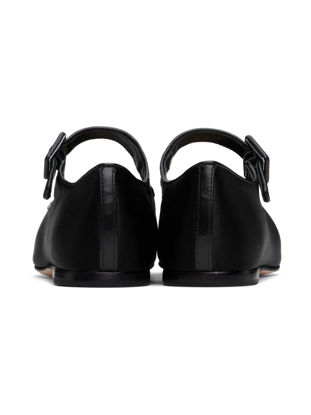 Black Mary Jane Pointe Ballerina Flats - 2