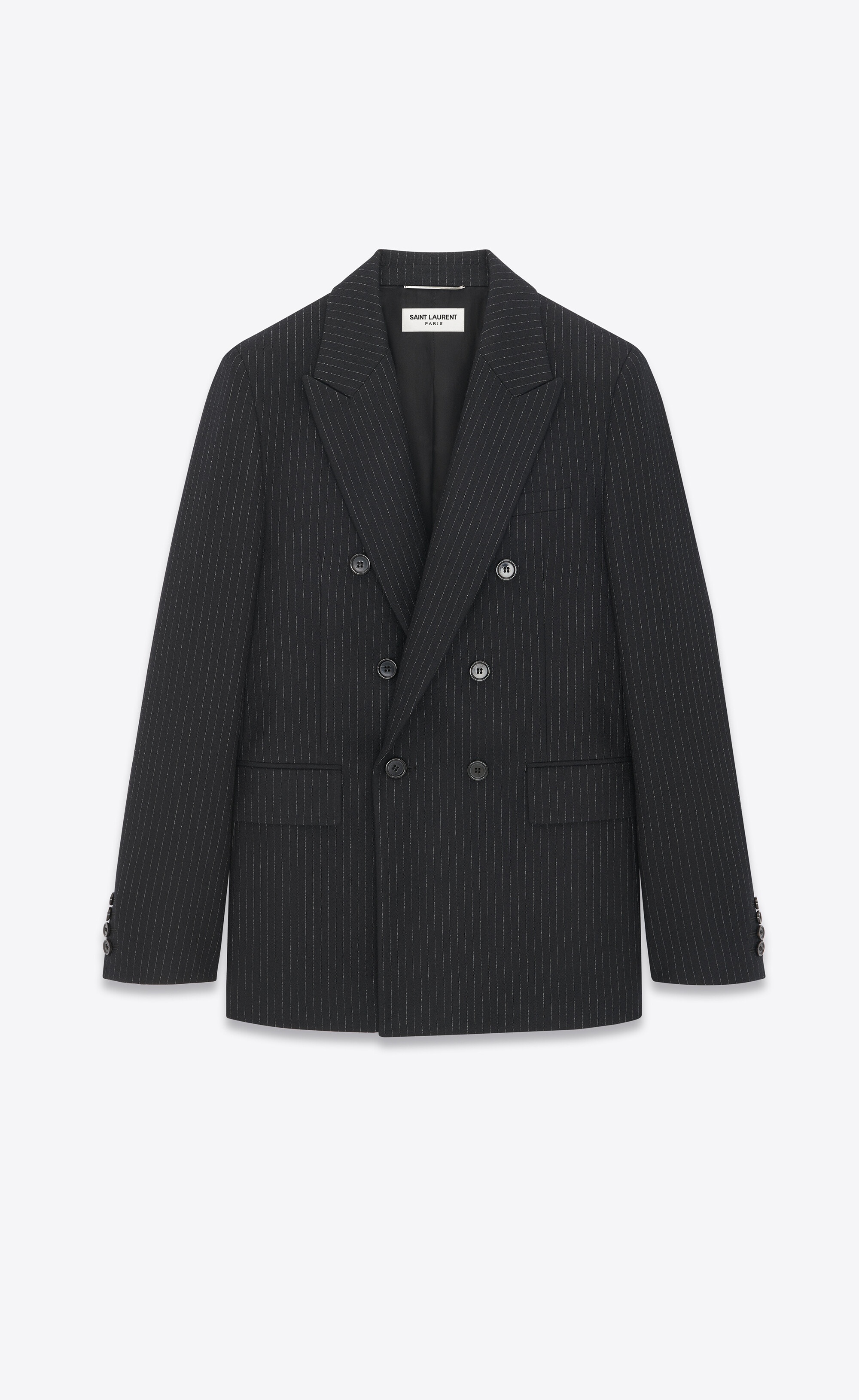 jacket in striped wool flannel - 1
