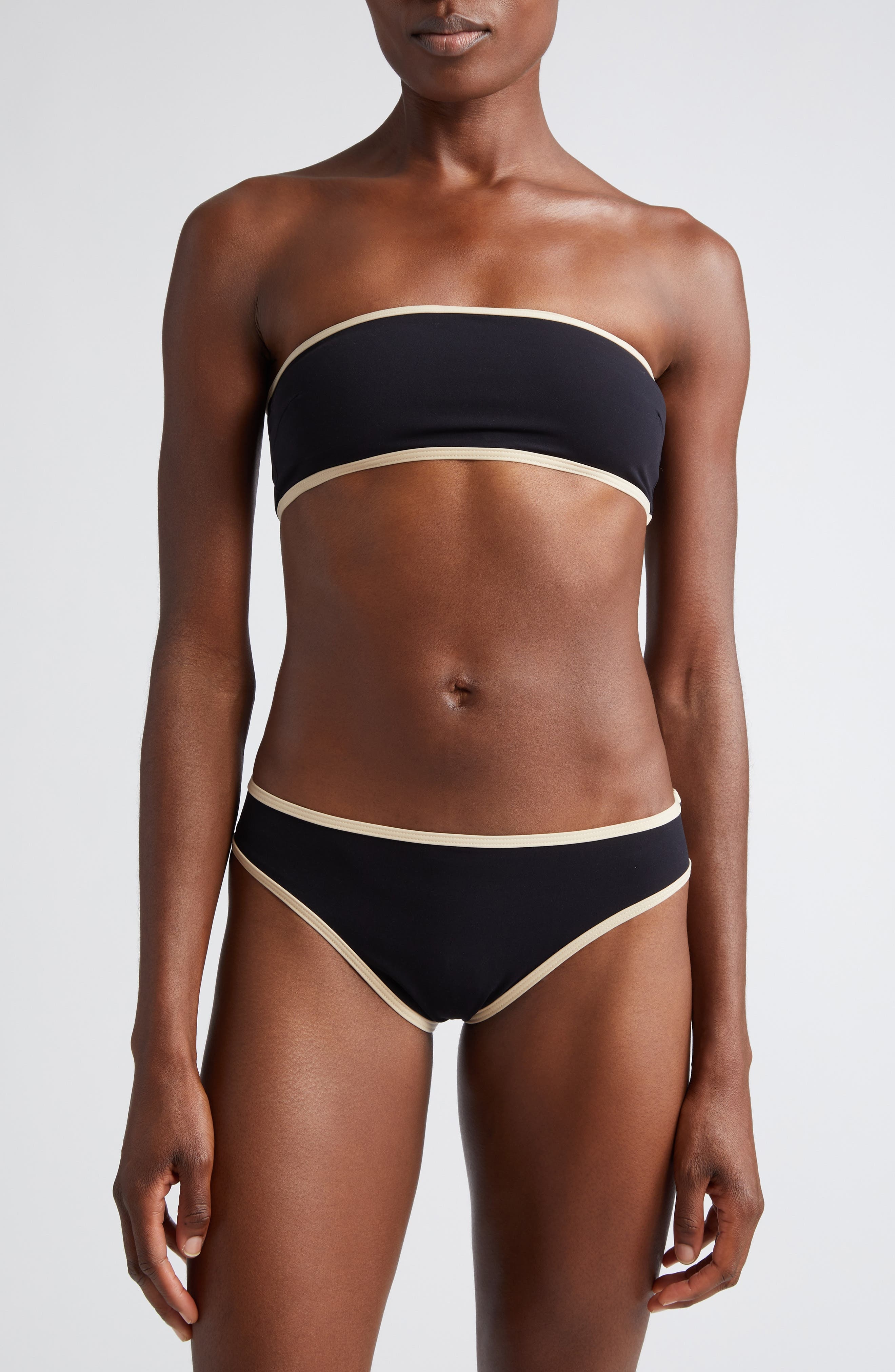 TOTEME Stripe Edge Bikini Bottoms in Black at Nordstrom - 7