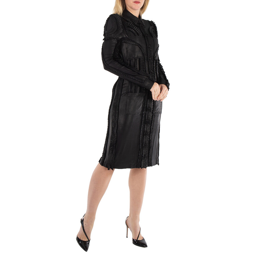 Burberry Detail Pleated Stretch Jersey Shirt Dress - 5