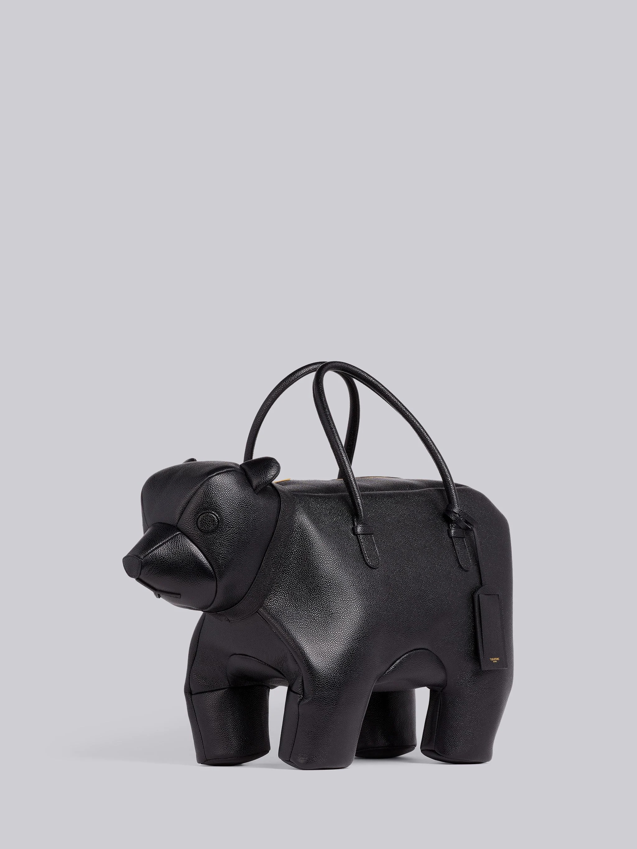 Black Pebbled Calfskin Bear Bag - 3