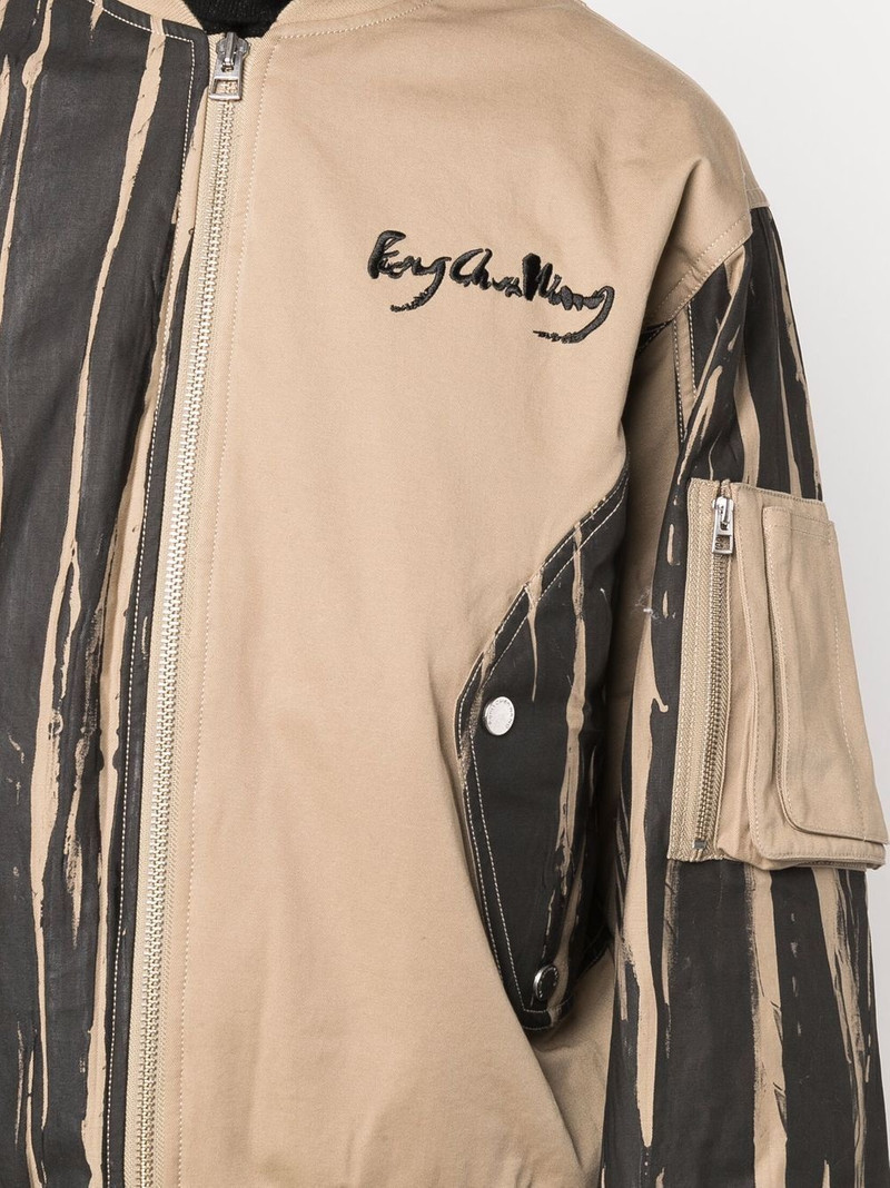 striped graphic bomber jacket 5