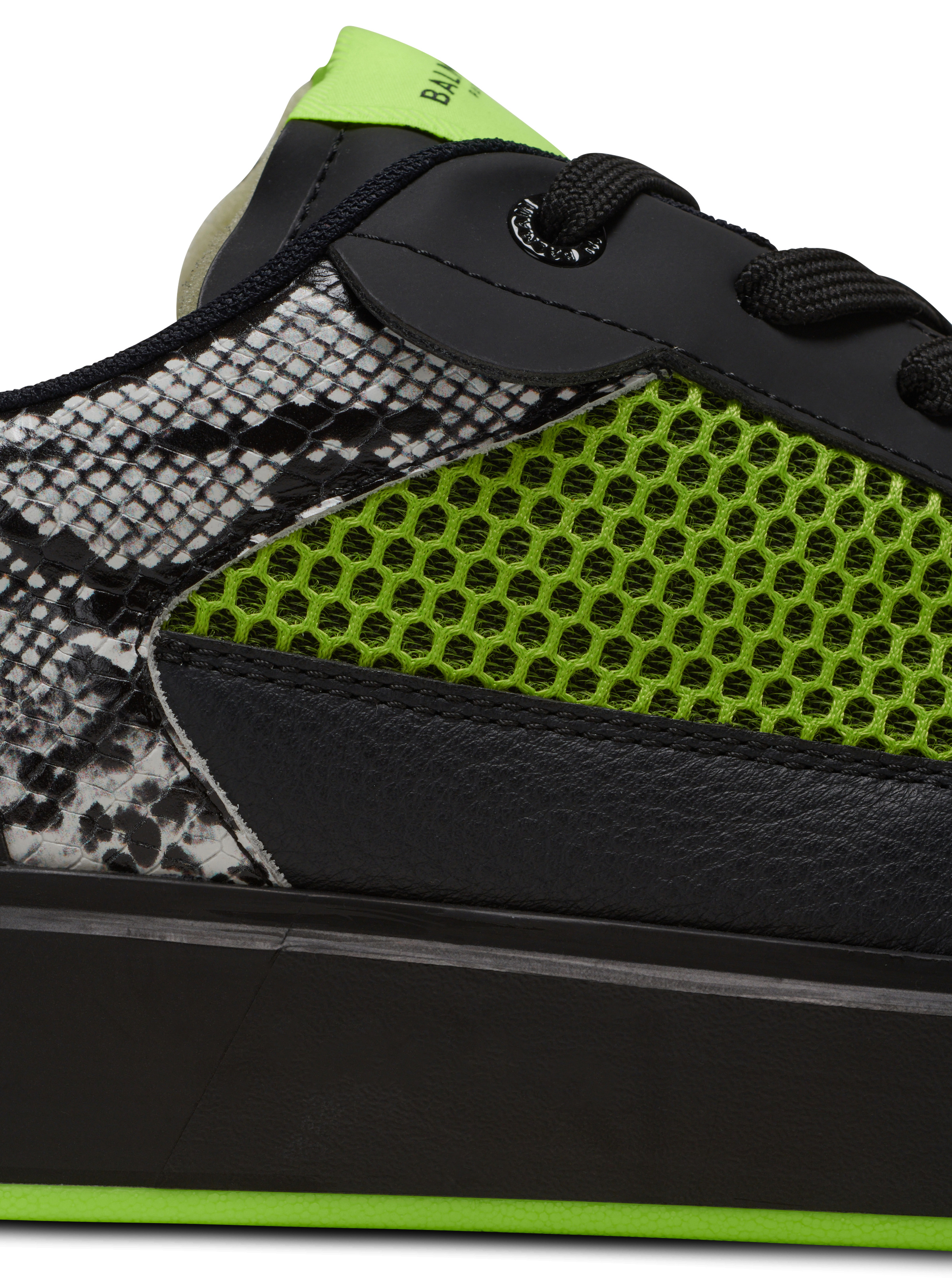 B-Court Flip snakeskin-effect leather and mesh trainers - 7