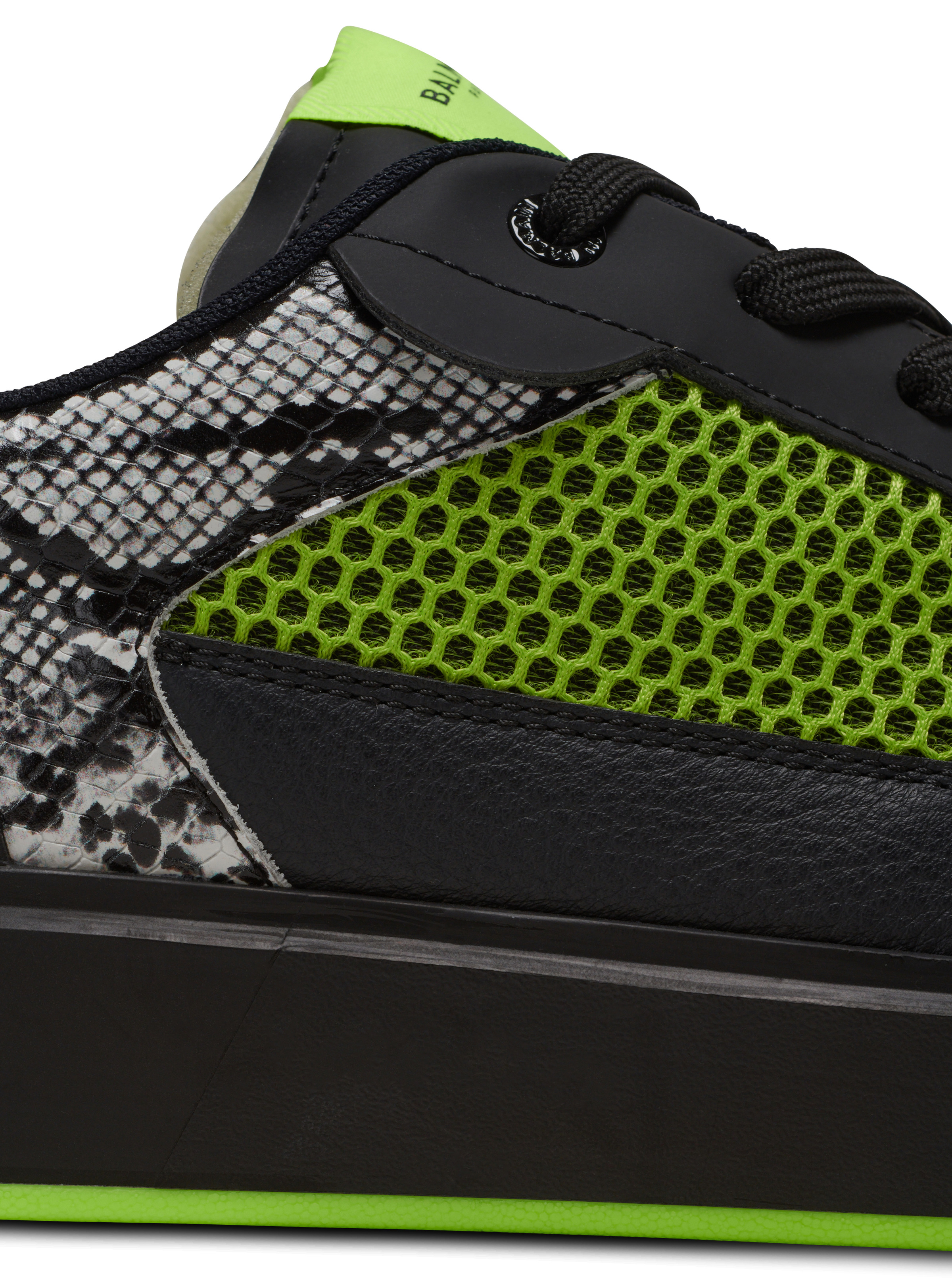 B-Court Flip snakeskin-effect leather and mesh trainers - 7