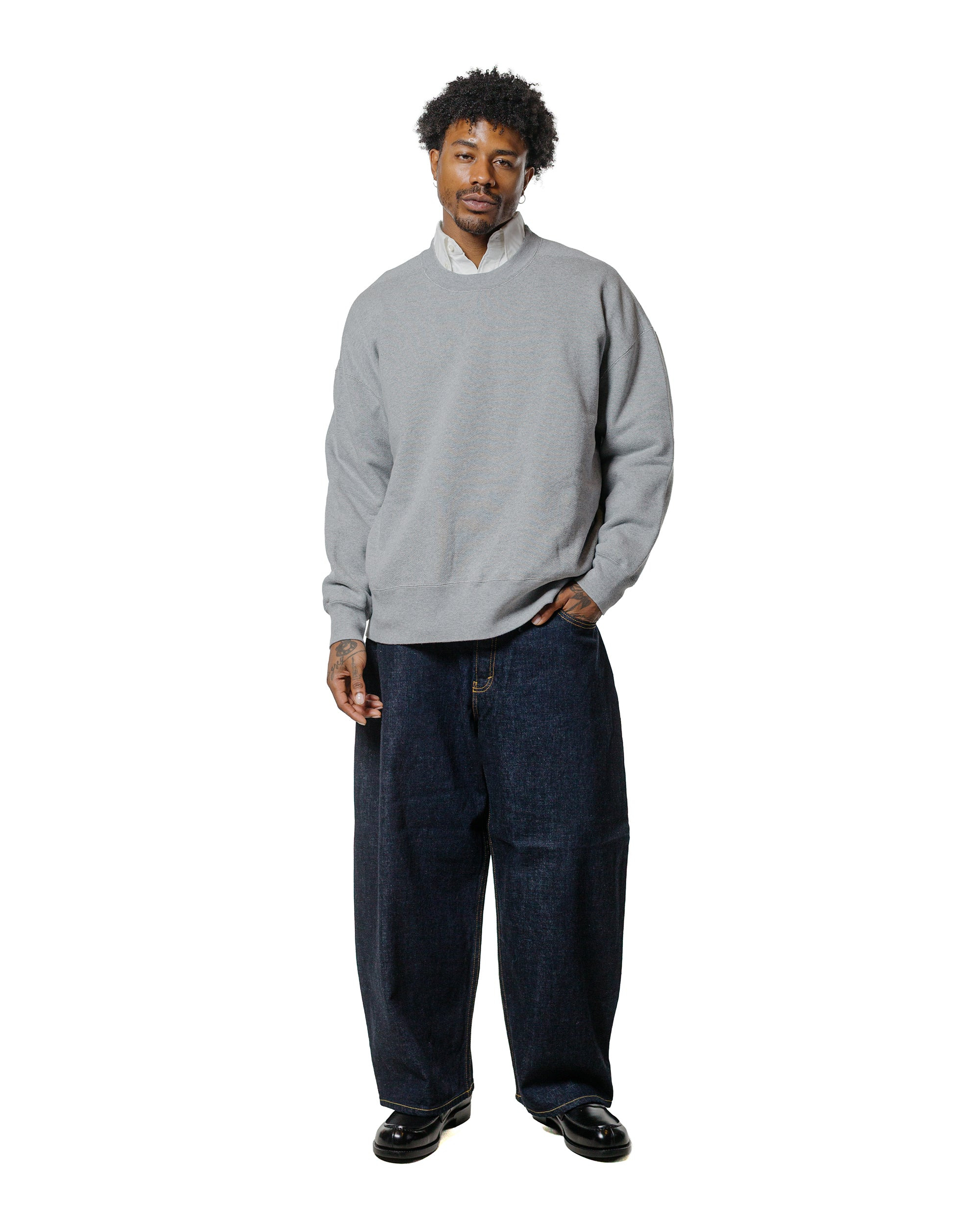 Studio Nicholson Holly Jersey Crewneck Sweat Grey Marl - 4