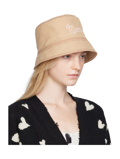 Marni Tan Embroidered Bucket Hat outlook