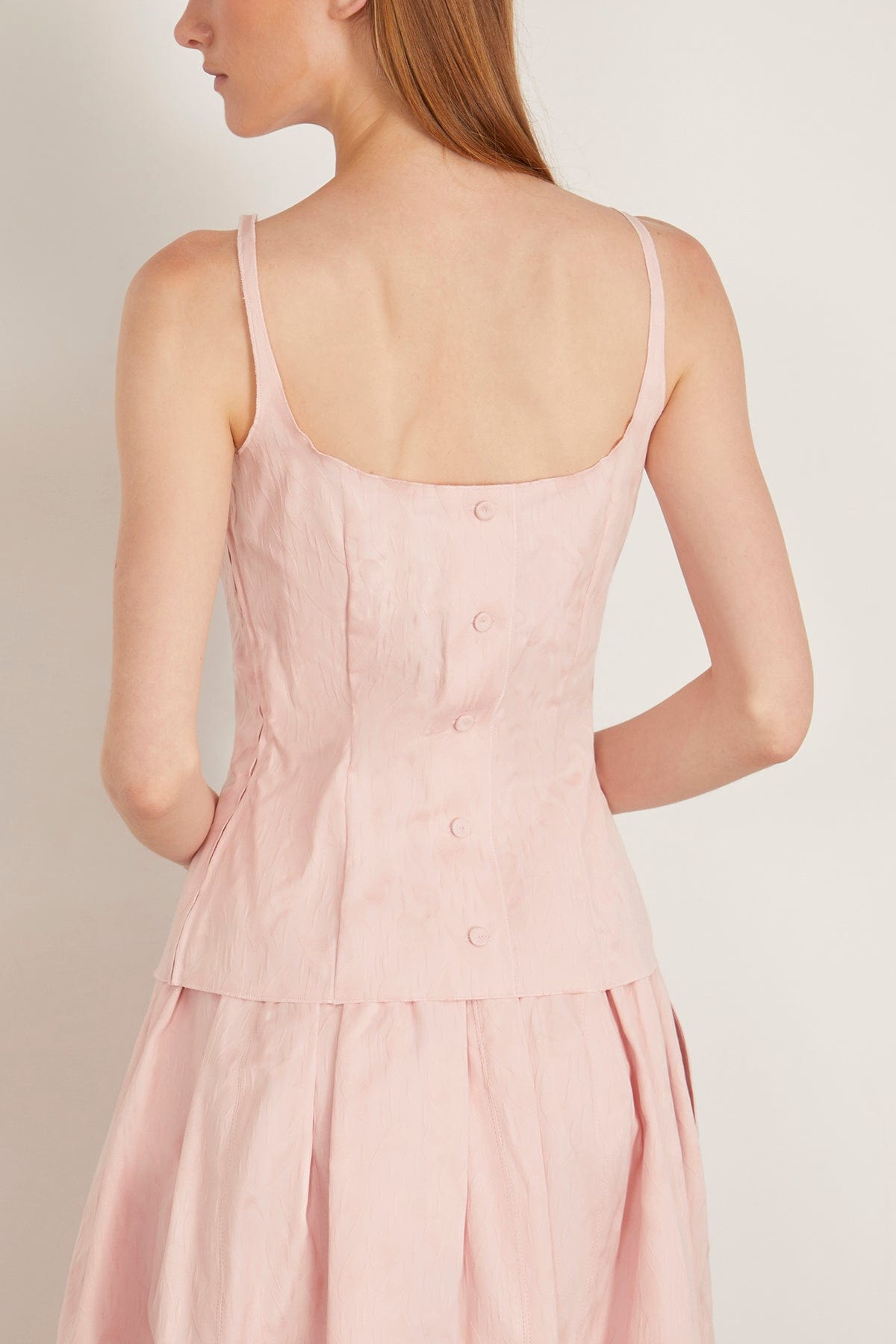 Waves and Drops Cotton Jacquard Top in Azalea - 6